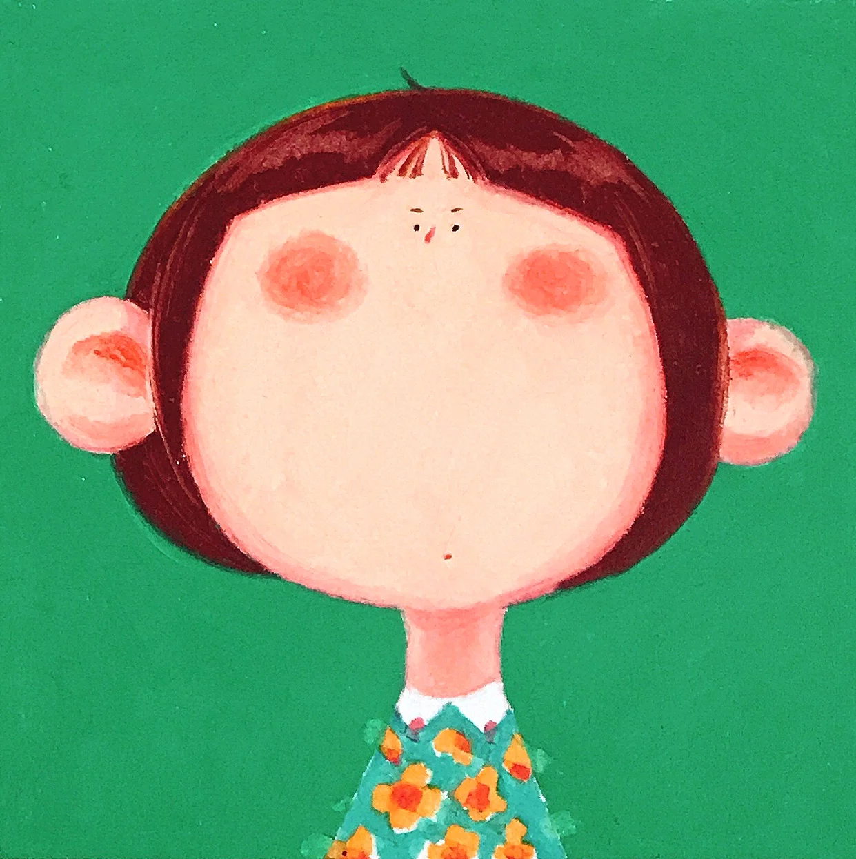Big Face, Tiny Eyes - Green