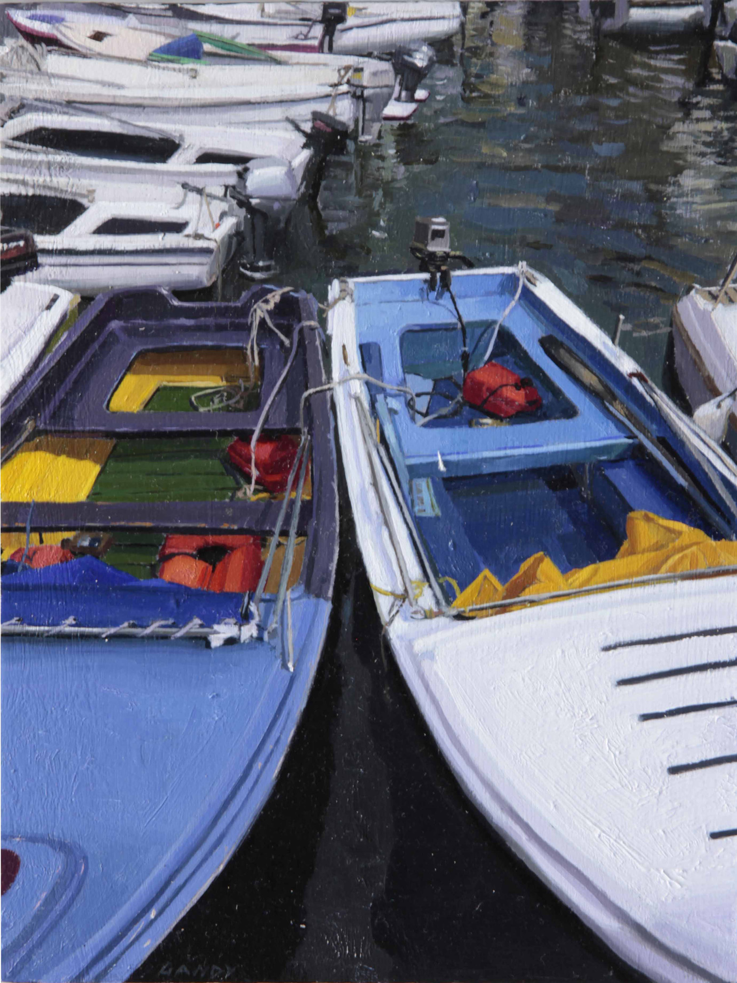 Blue and Yellow Boats