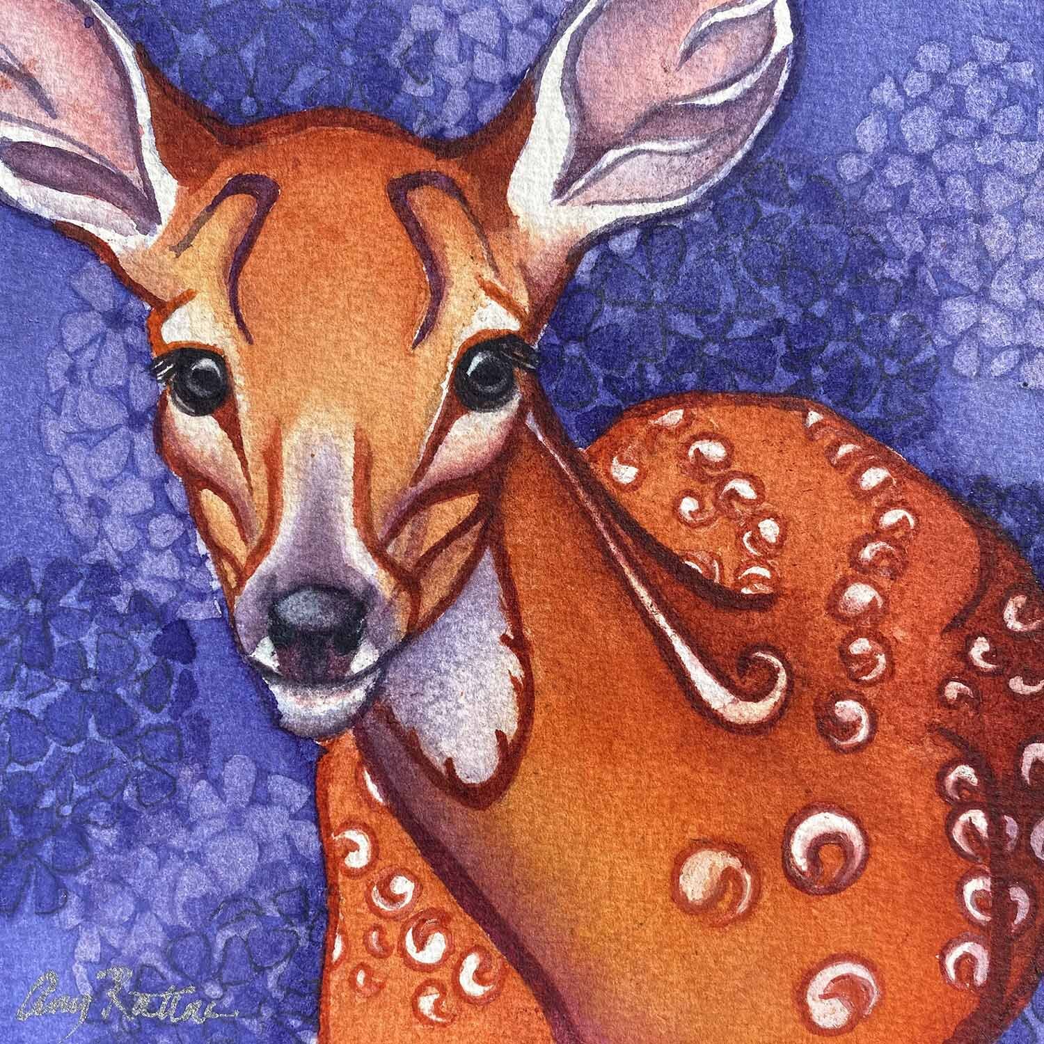 Deer with Hydrangea