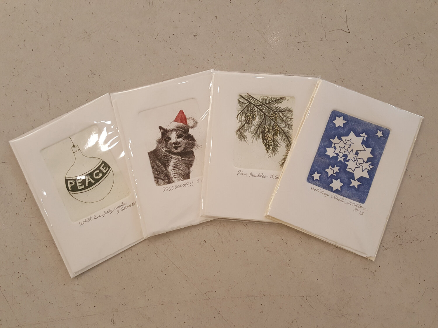 Holiday Etching Cards