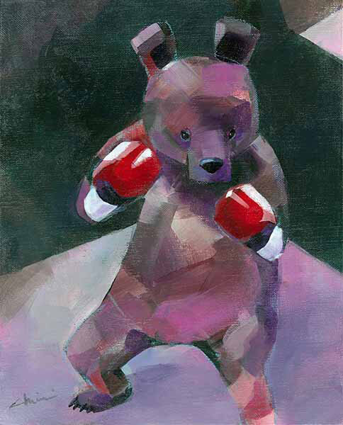 Boxing Bear, Pink Green