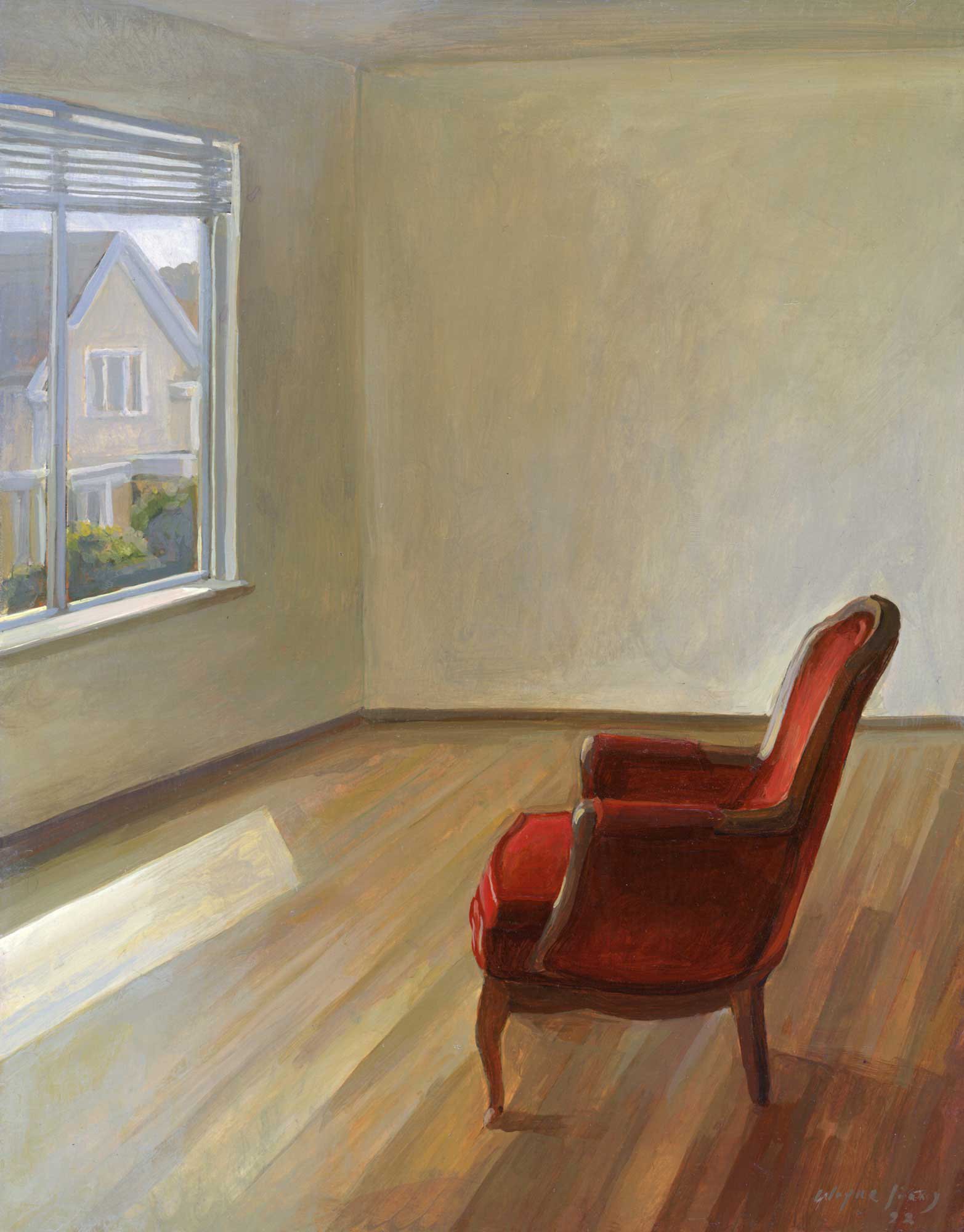 Red Chair by the Window by Wayne Jiang
