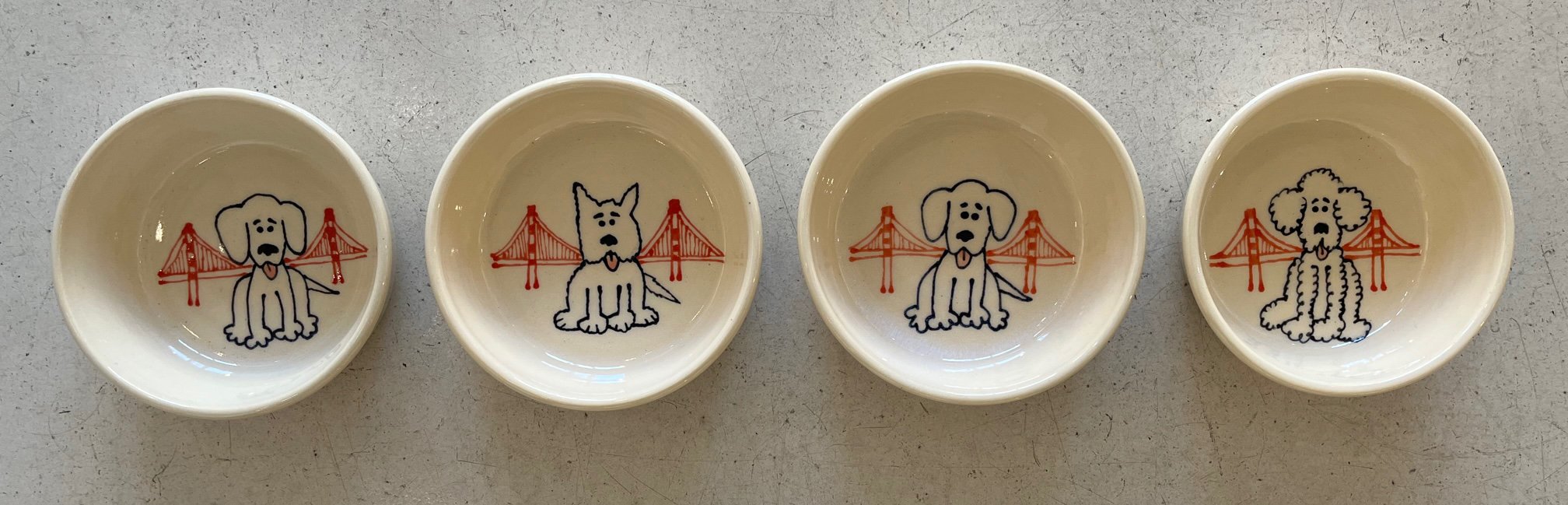San Francisco Dog Dishes by Lorna Newlin