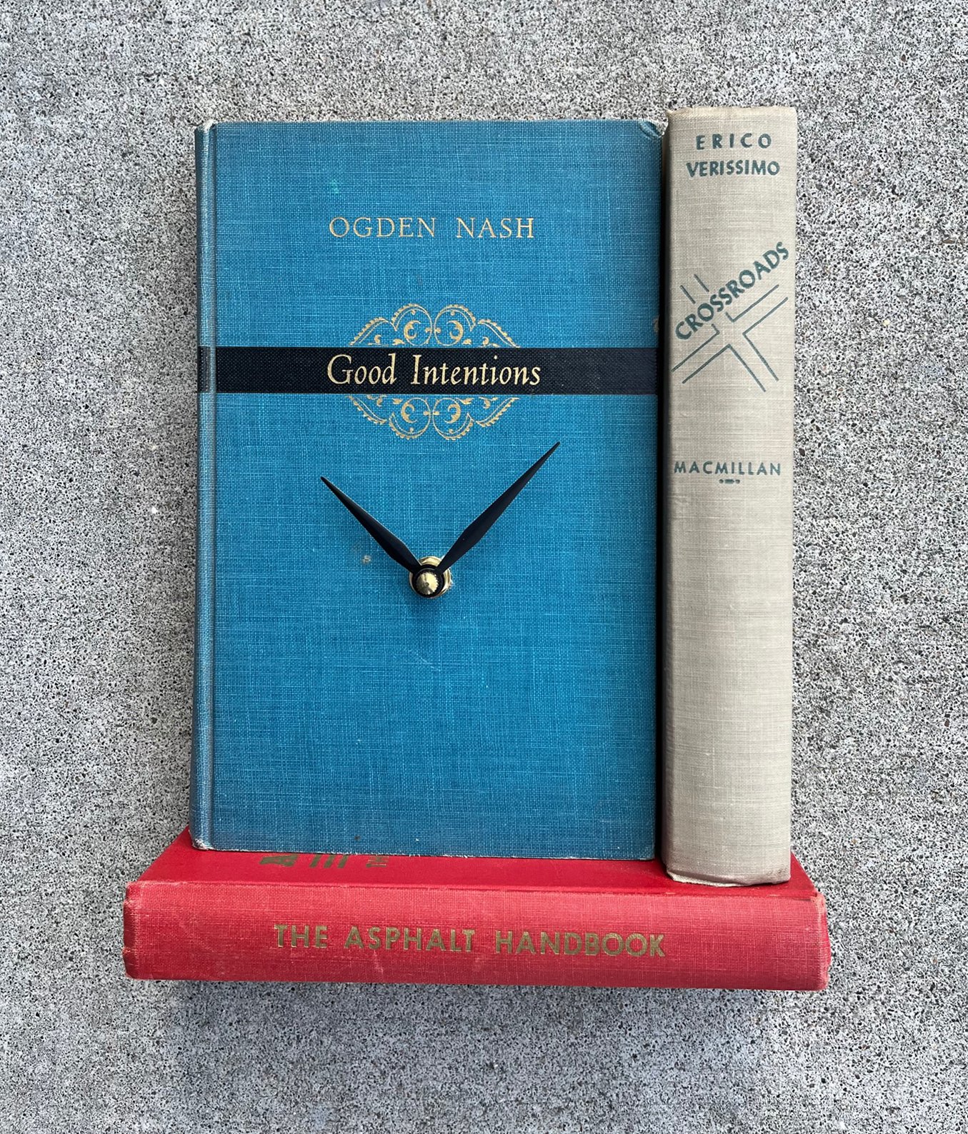 Good Intentions Bookshelf Clock by Jim Rosenau
