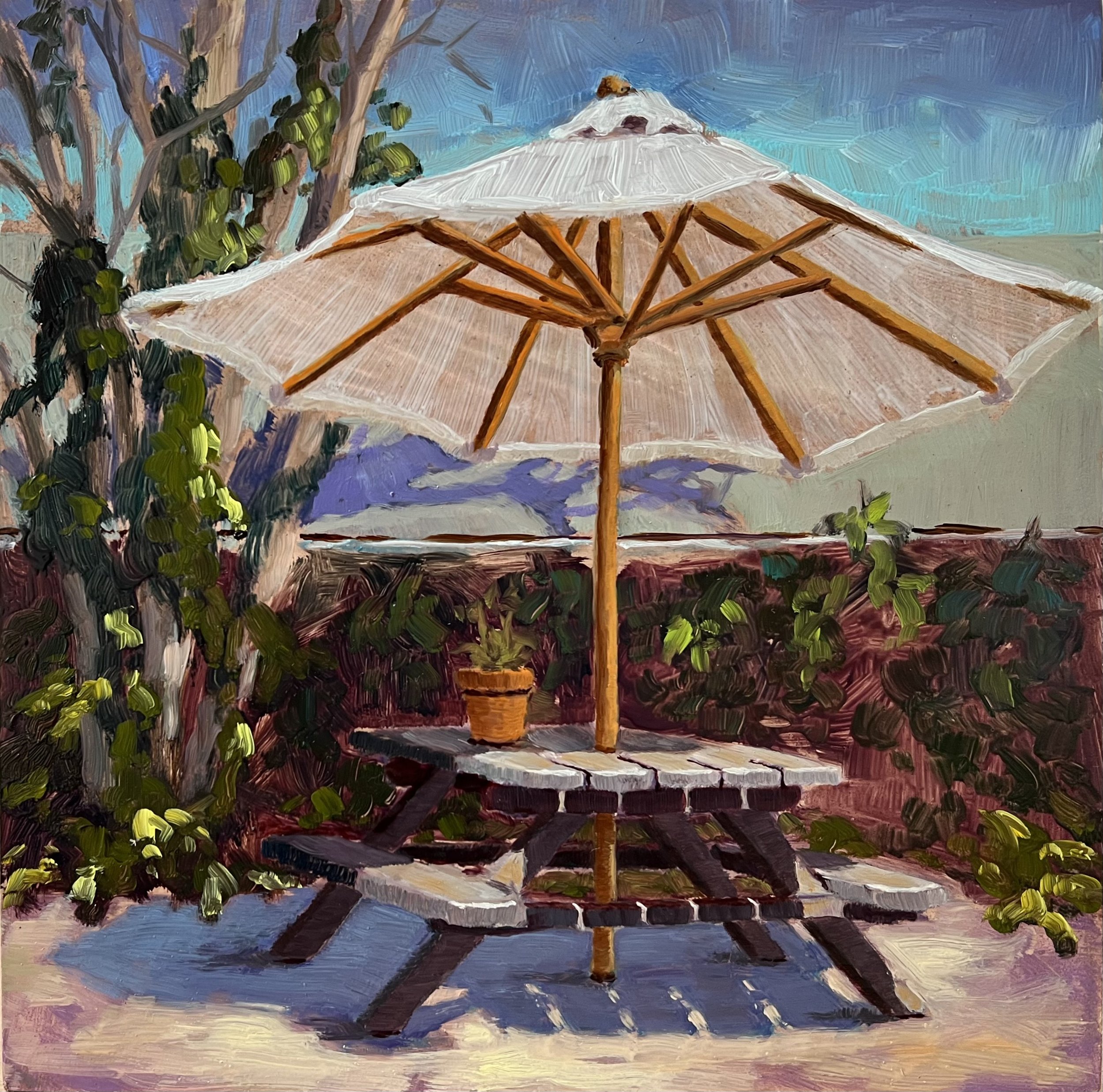 Picnic Table with Umbrella by Maura Carta