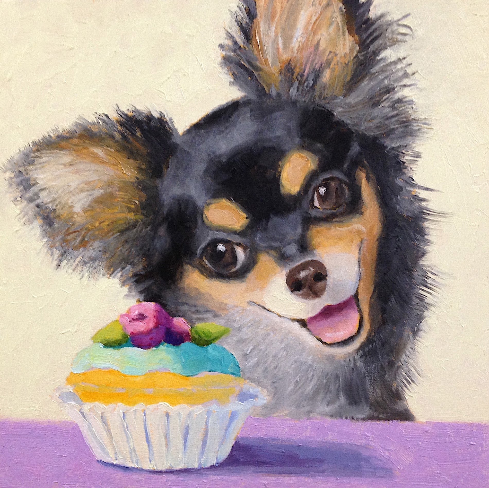 Chihuahua with Cupcake by Pat Doherty