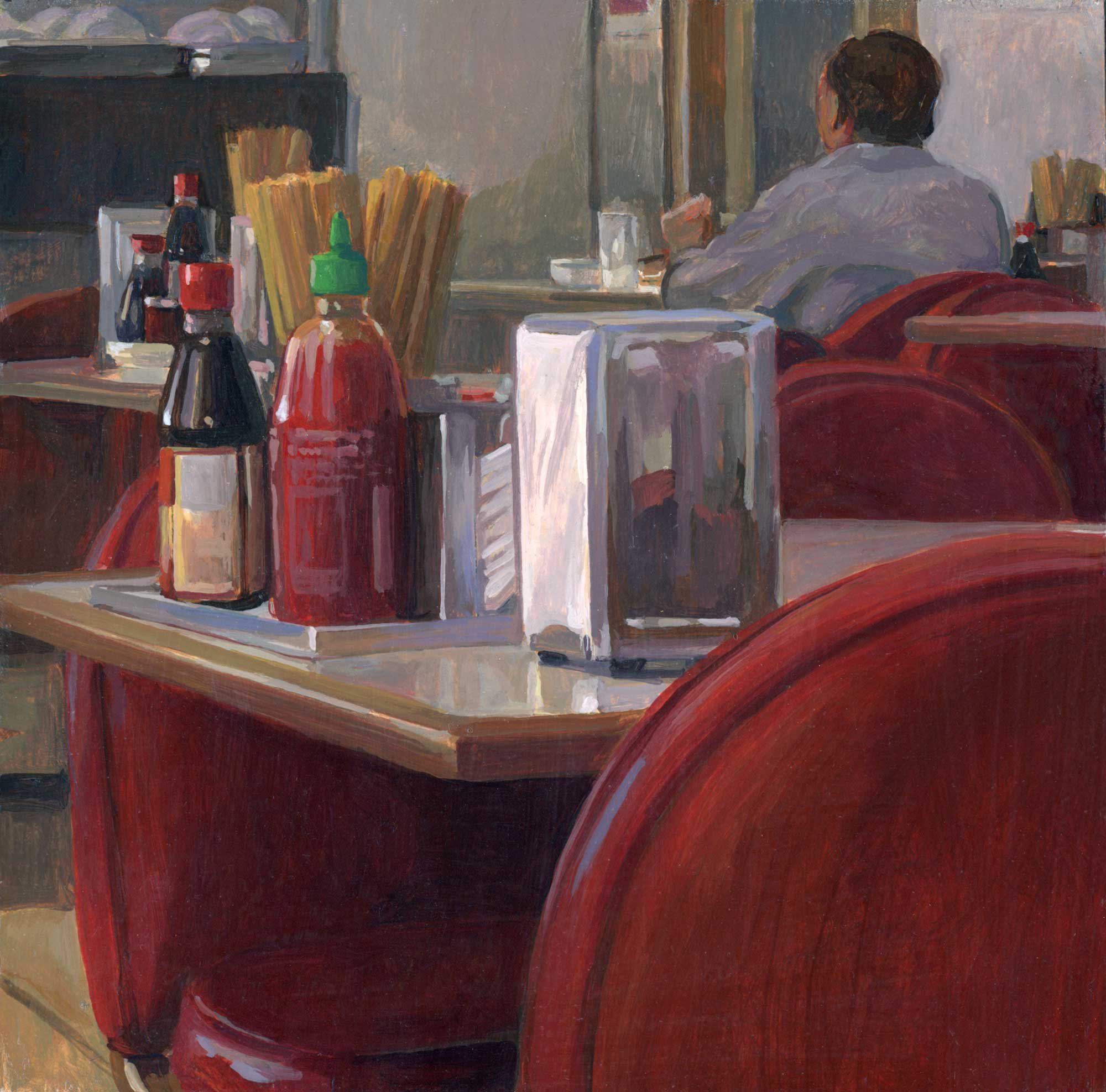 Red Sauce, Red Chairs by Wayne Jiang