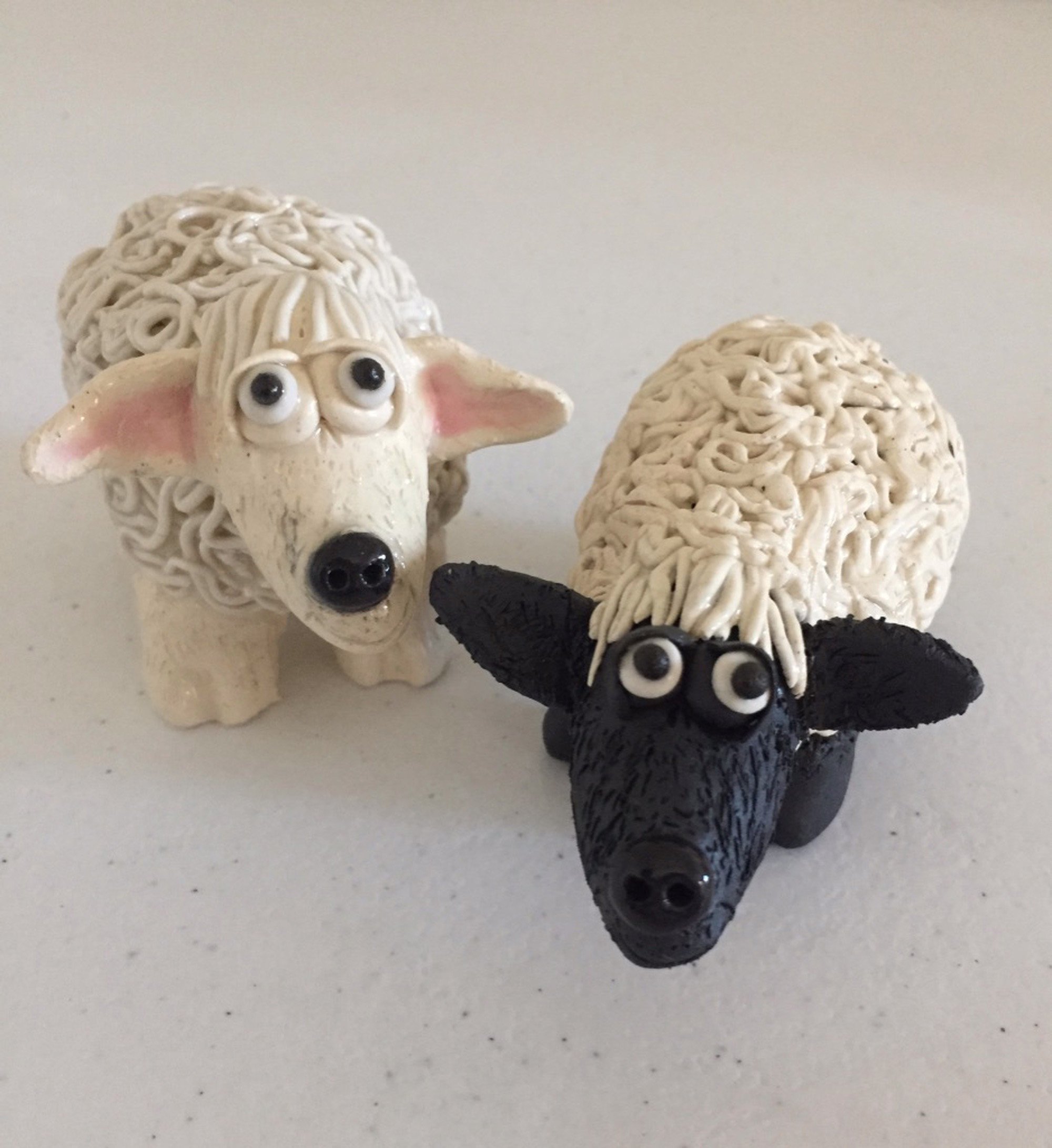 Black & White Sheep Shakers by Sue Levin