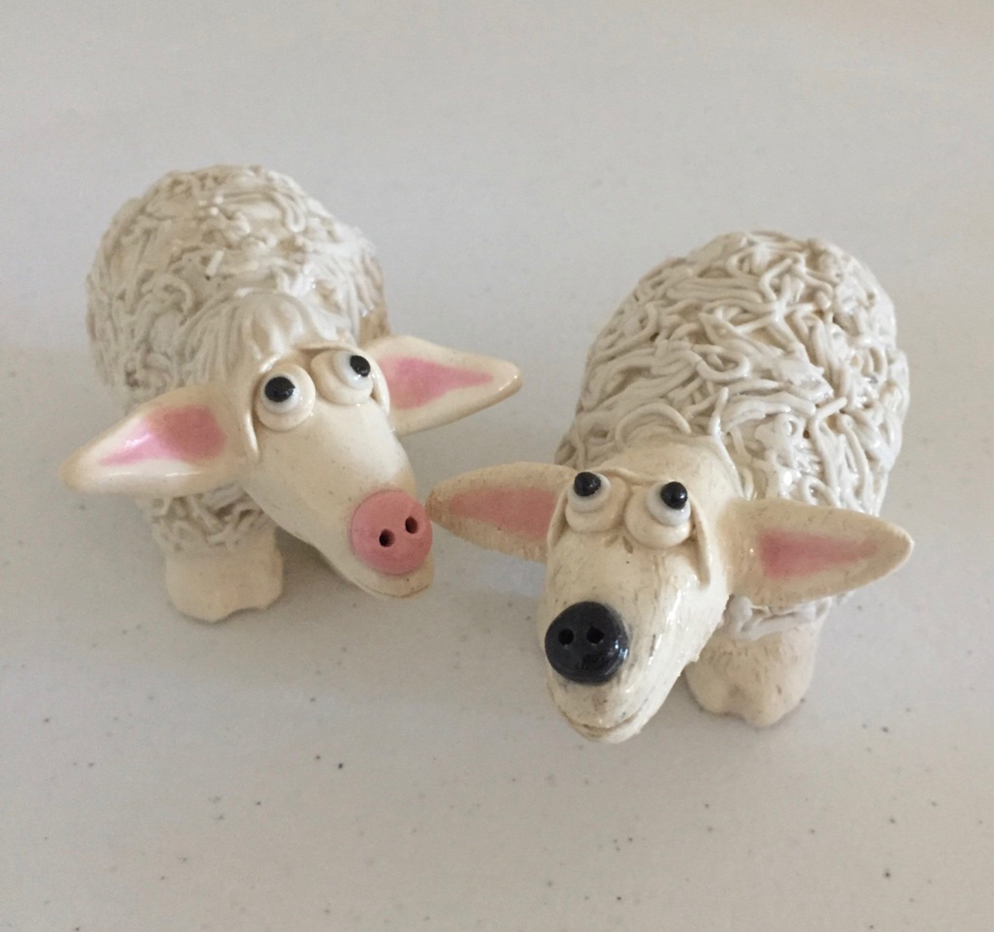 White Sheep Salt & Pepper Shakers by Sue Levin