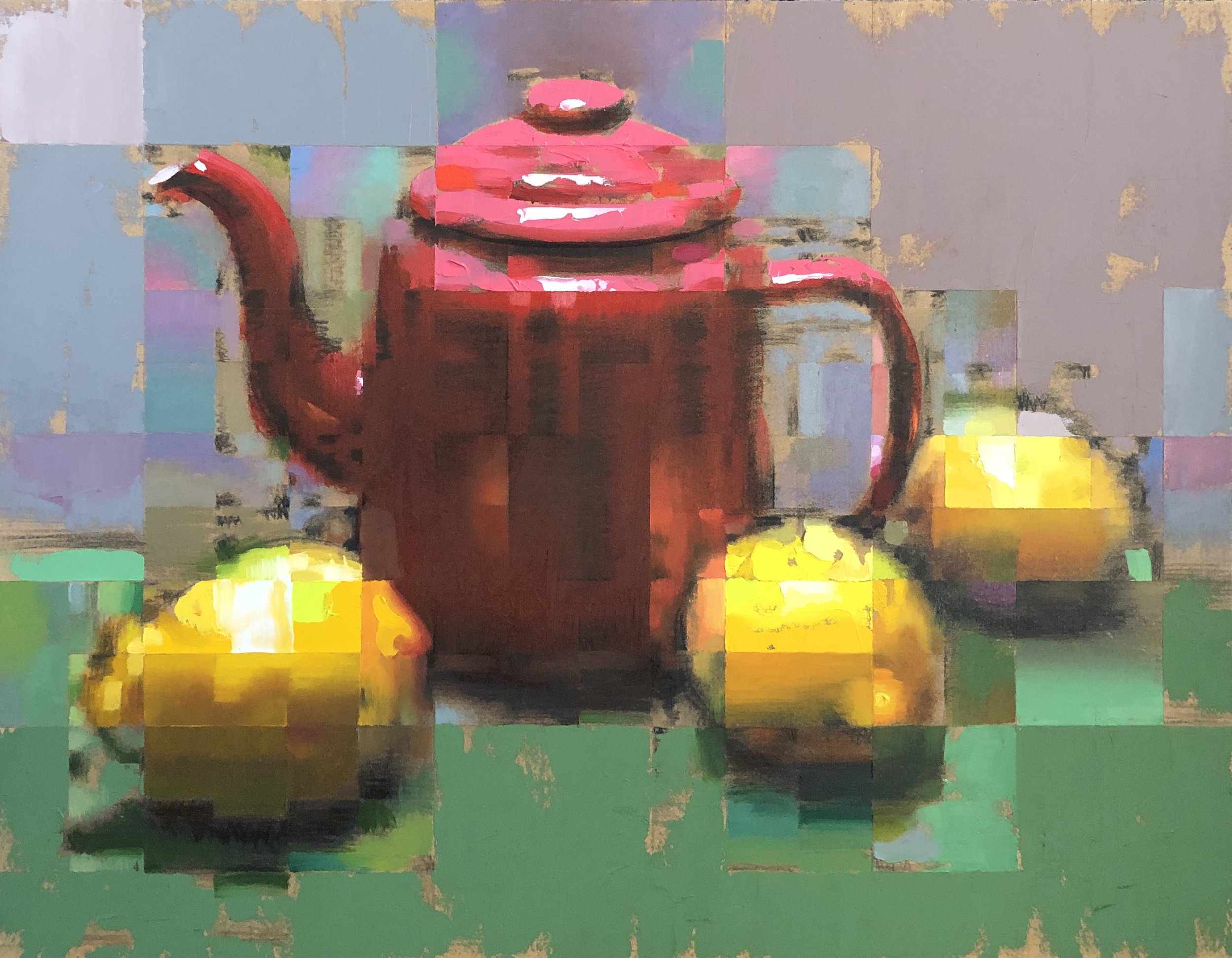 Red Teapot with Lemons by Adam Forfang