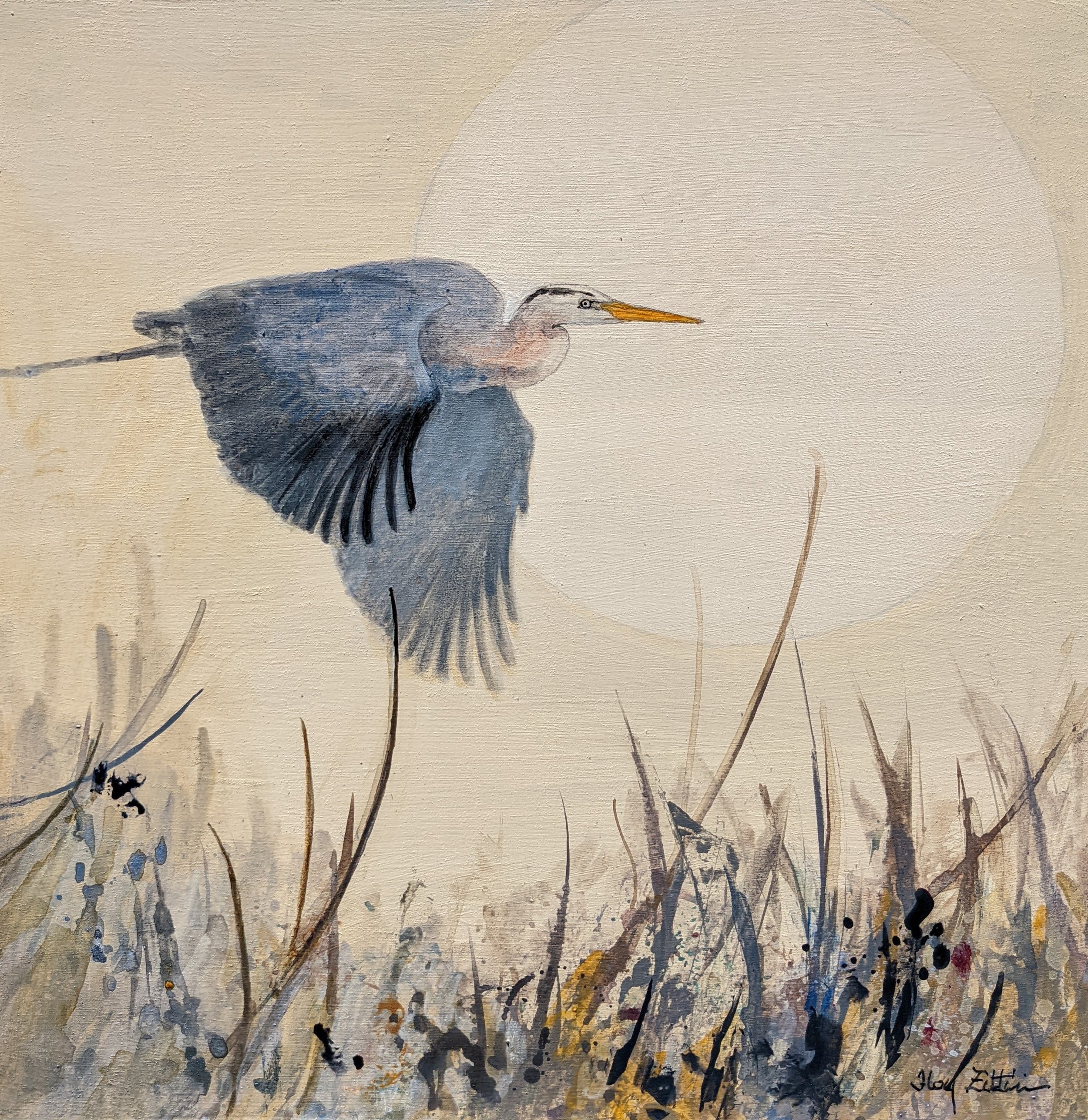 Soaring Heron by Floy Zittin