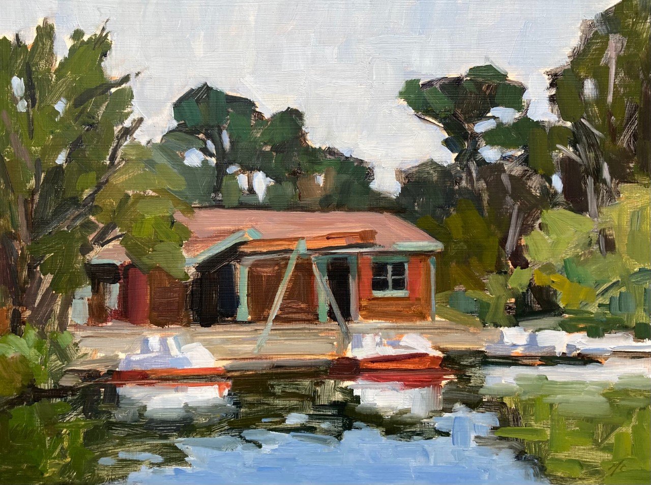 Stow Lake Boat House by Michael Chamberlain