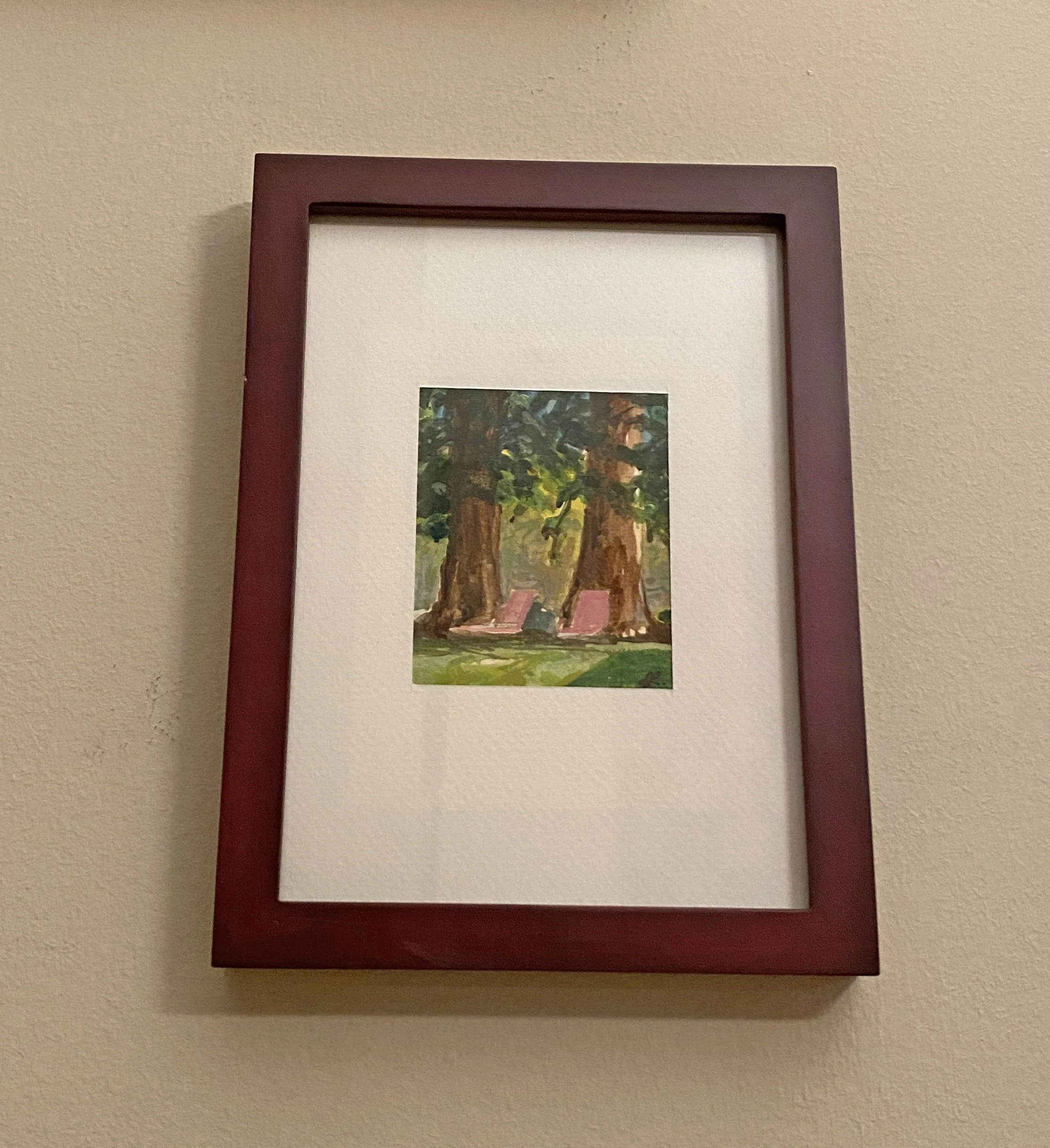LRLazarus-Pink Chairs and Sequoias - framed (1).jpg