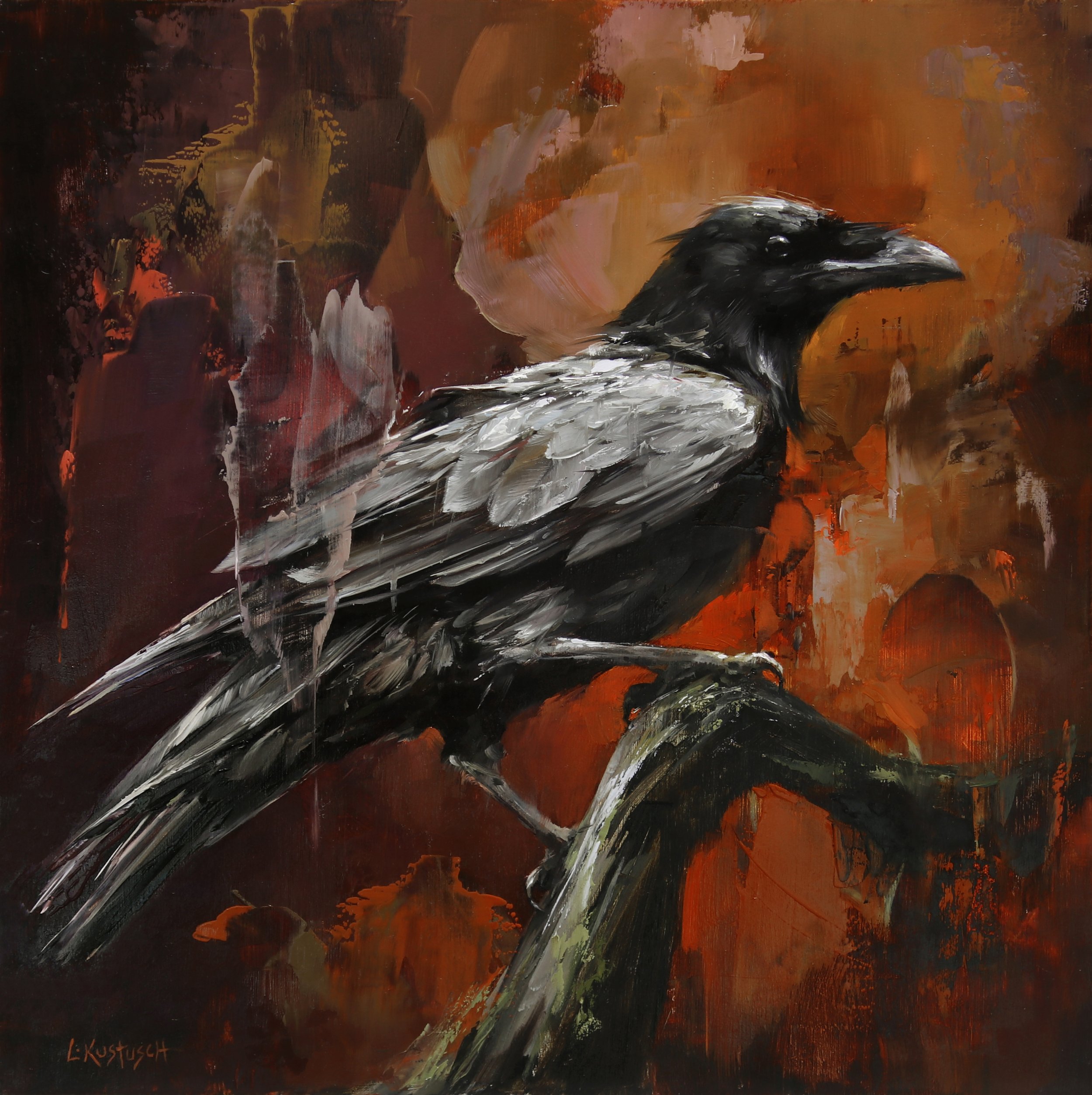 Raven in Shades of Carnelian by Lindsey Kustusch