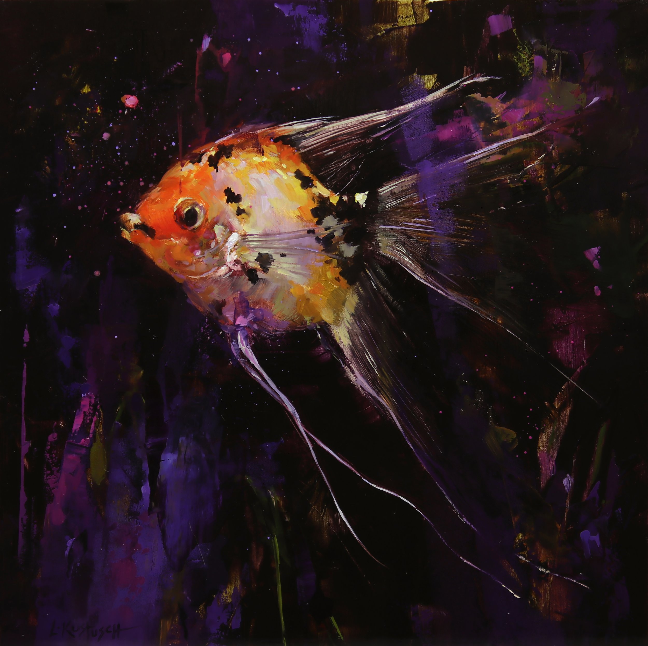 The Koi Angelfish in Shades of Amethyst by Lindsey Kustusch