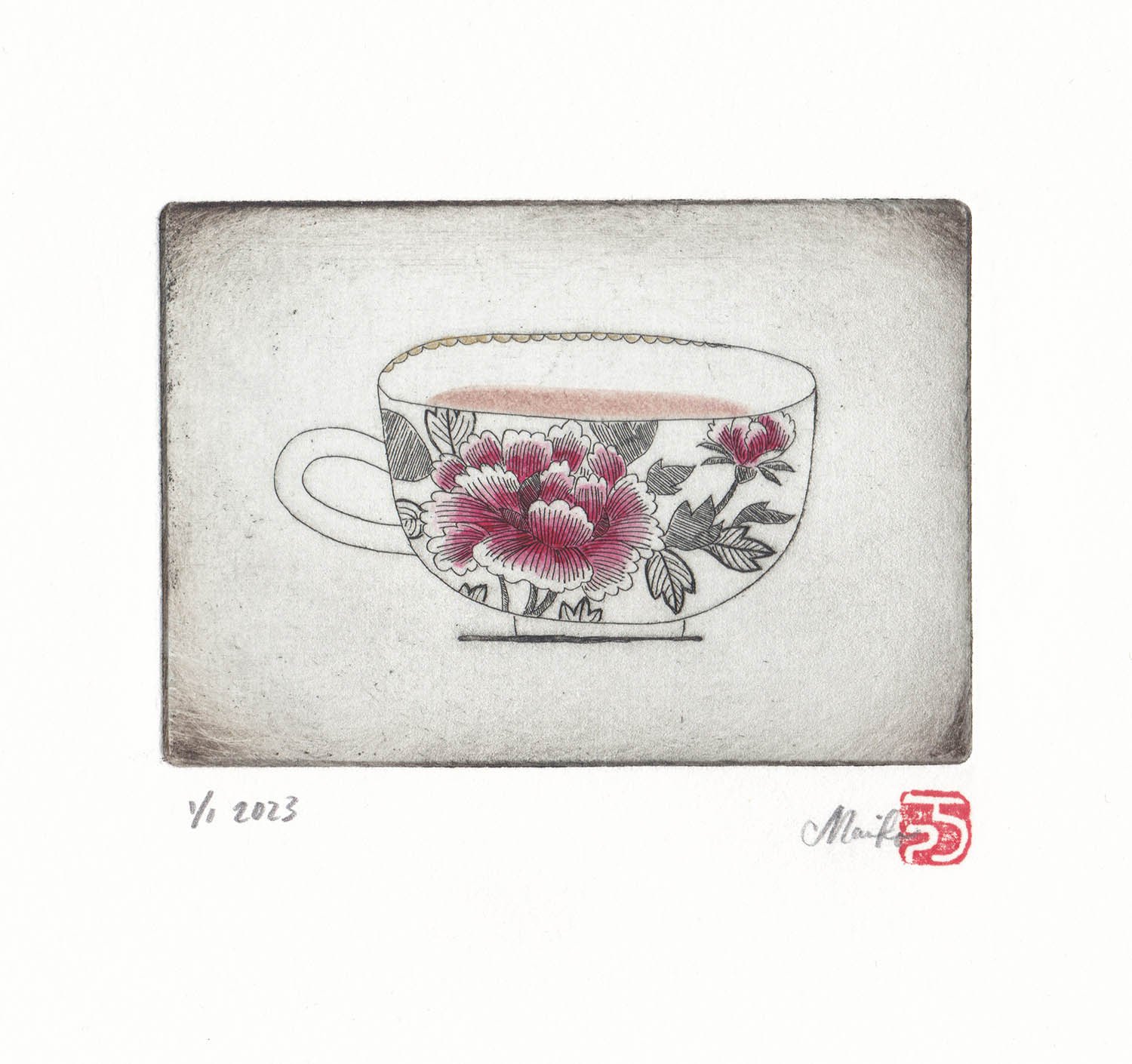 Peony Teacup by Mariko Jesse