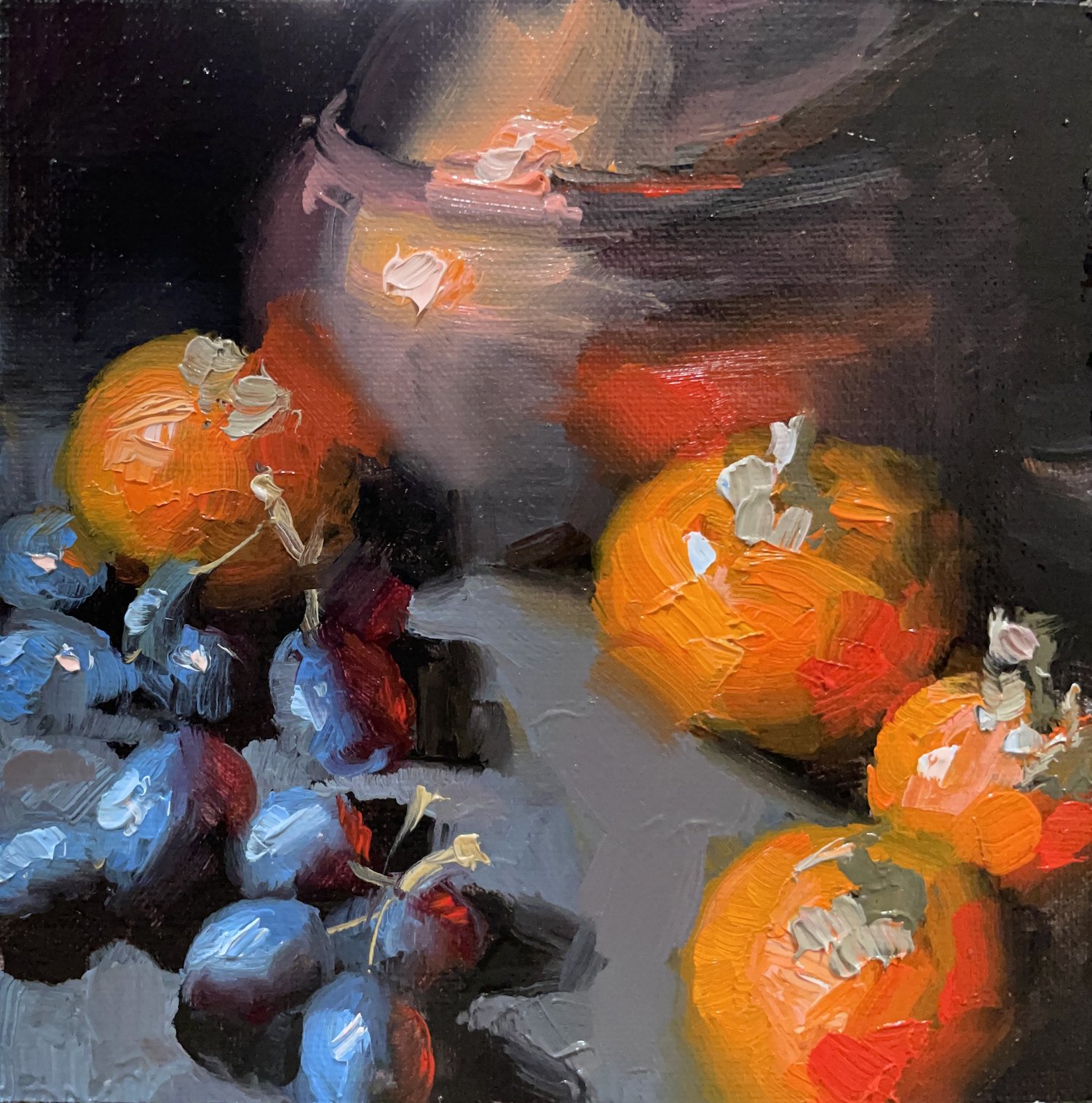 Copper with Persimmons by Carol Tarzier