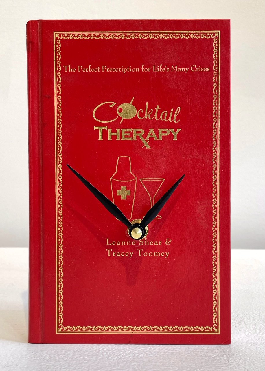 Cocktail Therapy Book Clock by Jim Rosenau