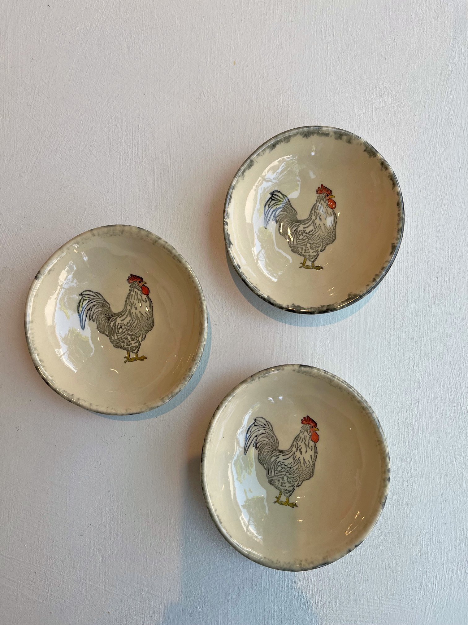 Rooster Bowls by Lorna Newlin