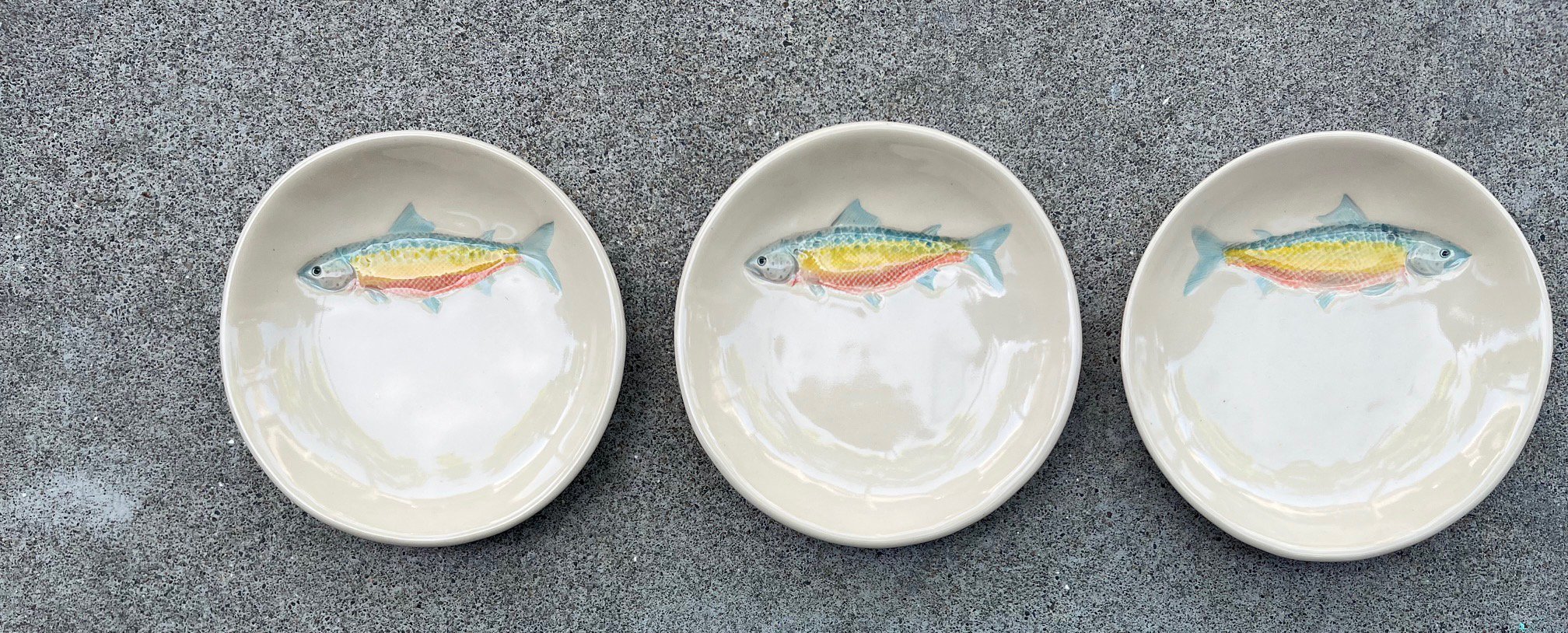 Rainbow Trout Bowls by Lorna Newlin