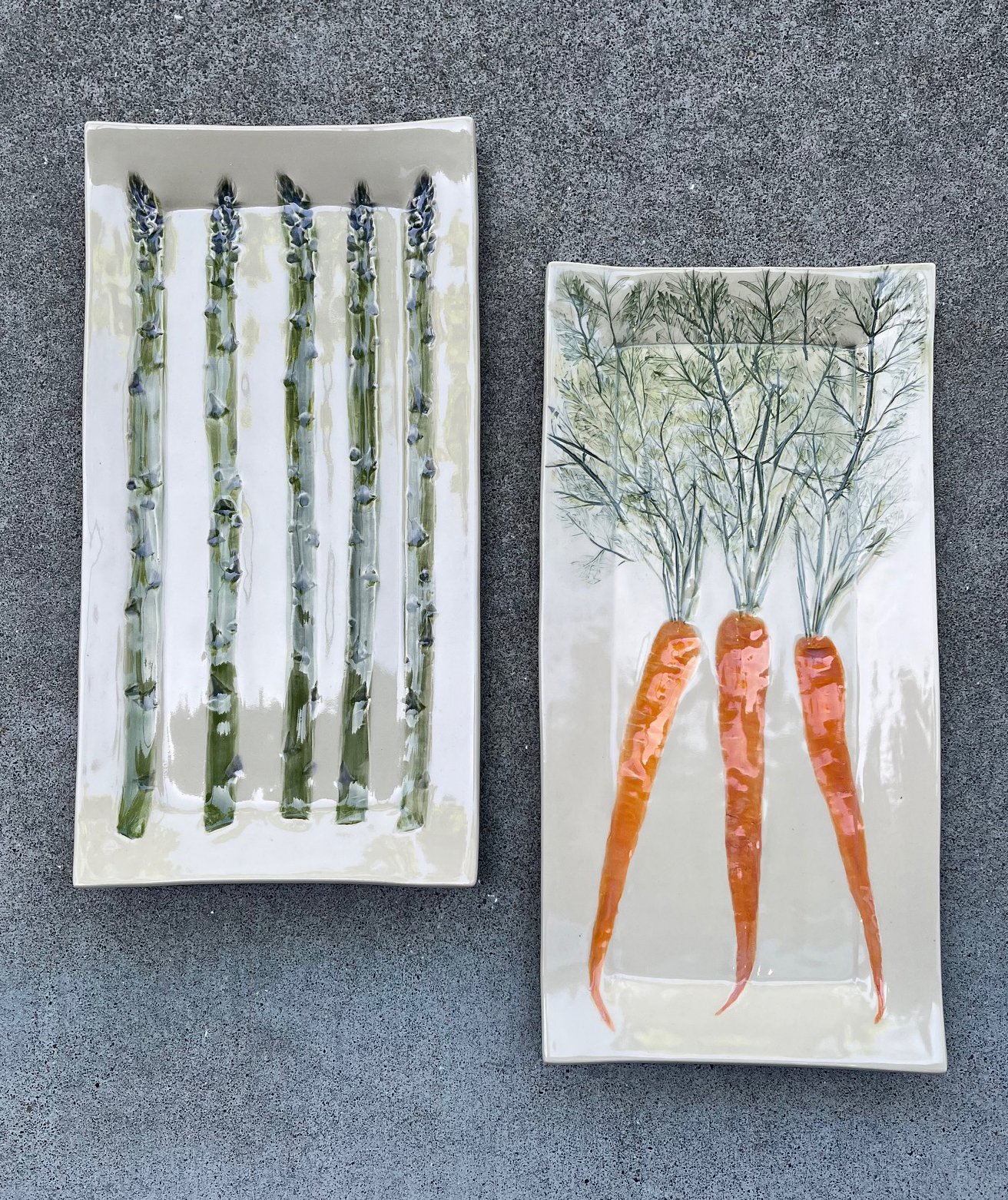 Carrot and Asparagus Platters by Lorna Newlin