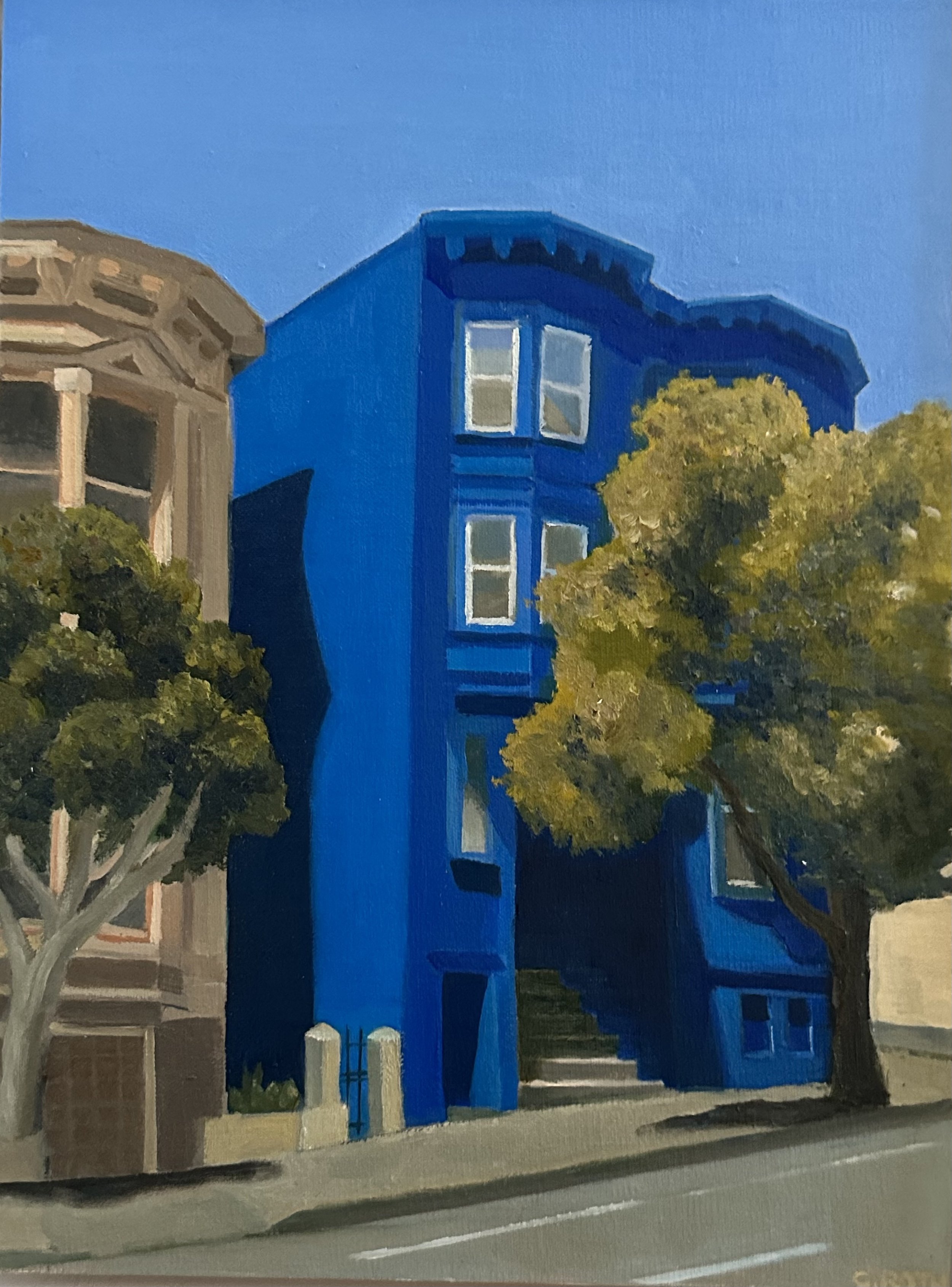 Deep Blue in a Pastel City by Carla Roth