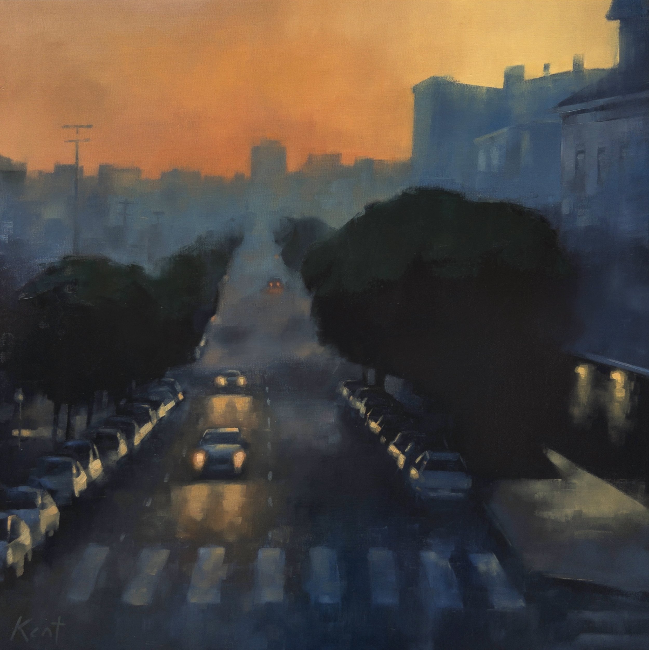 Grove St. at Sunset by Christina Kent