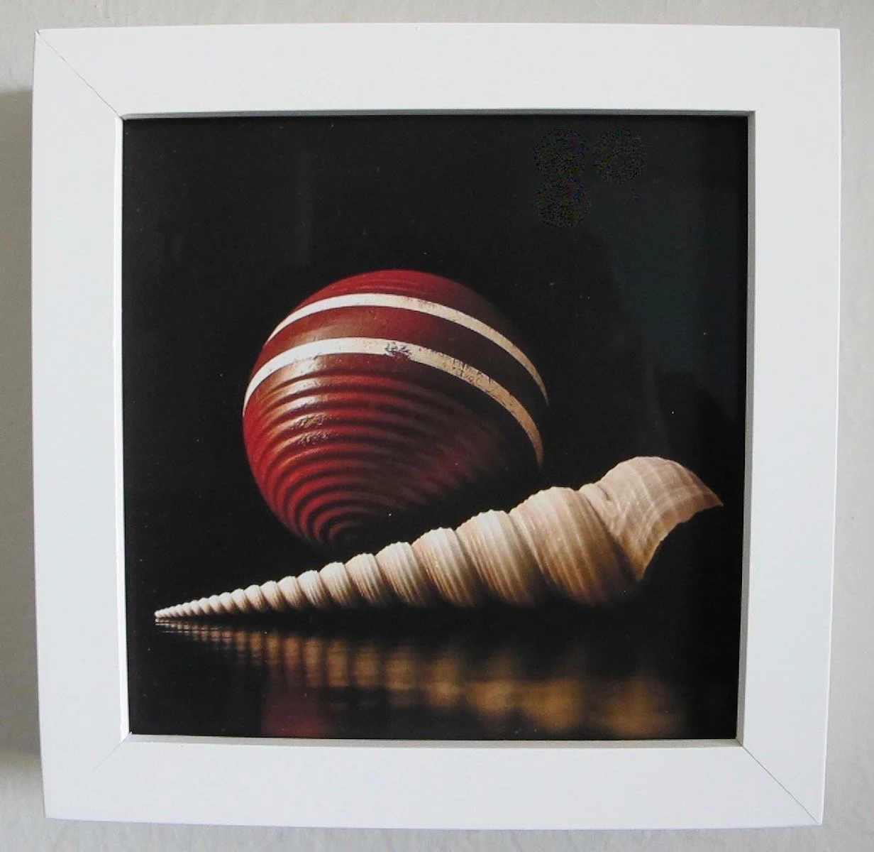 Abrahams_Red Ball with Shell FRAMED.jpg