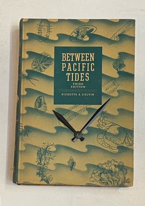 Between Pacific Tides Book Clock by Jim Rosenau