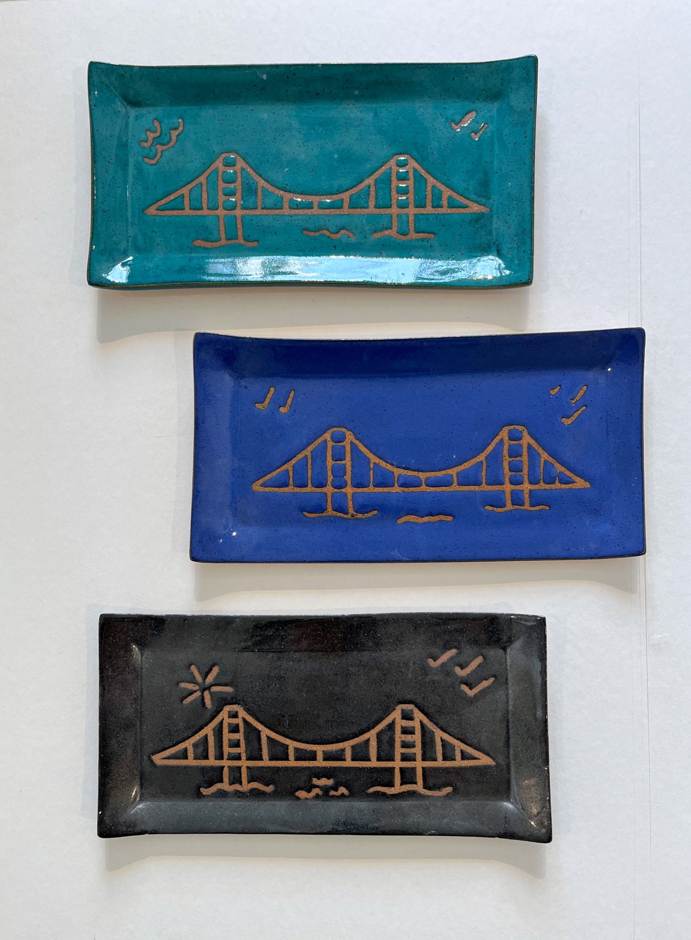 Golden Gate Bridge Trays by Terrie Raphael