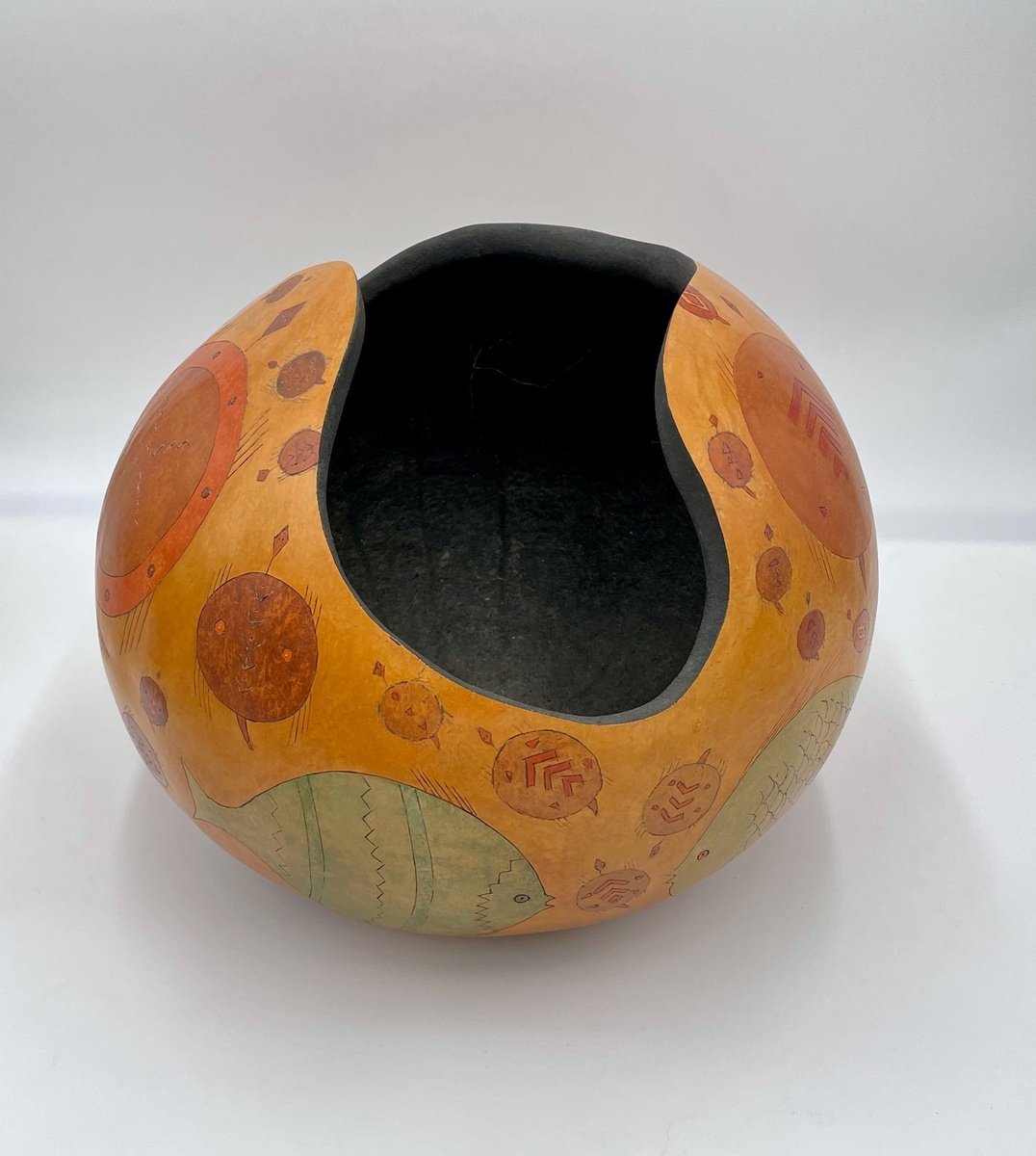 Turtles & Fish Gourd by Jane Woolverton