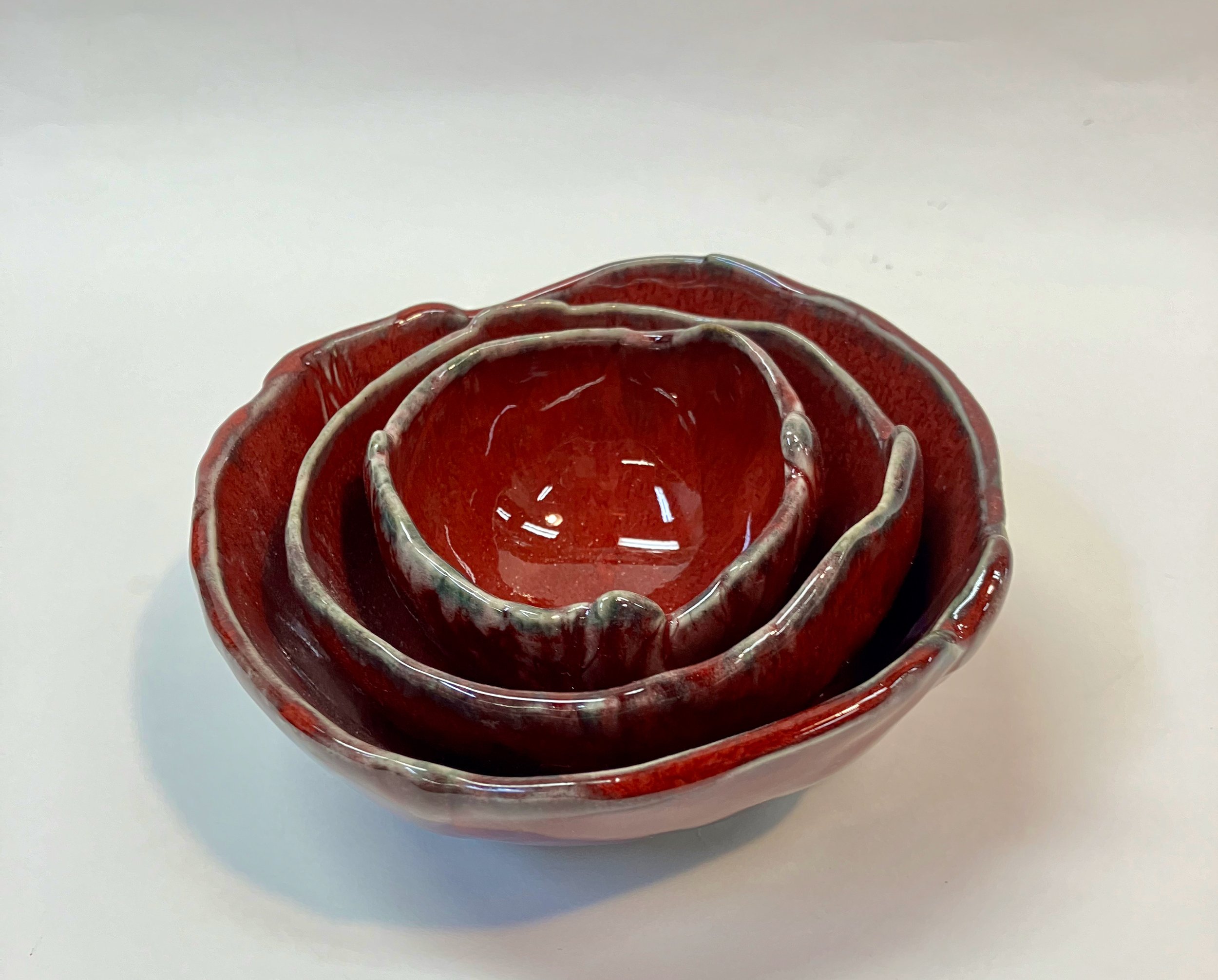 Red Orbit Bowl Set by Terrie Raphael