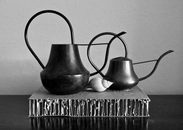 Two Brass Watering Cans by Jeffrey Abrahams