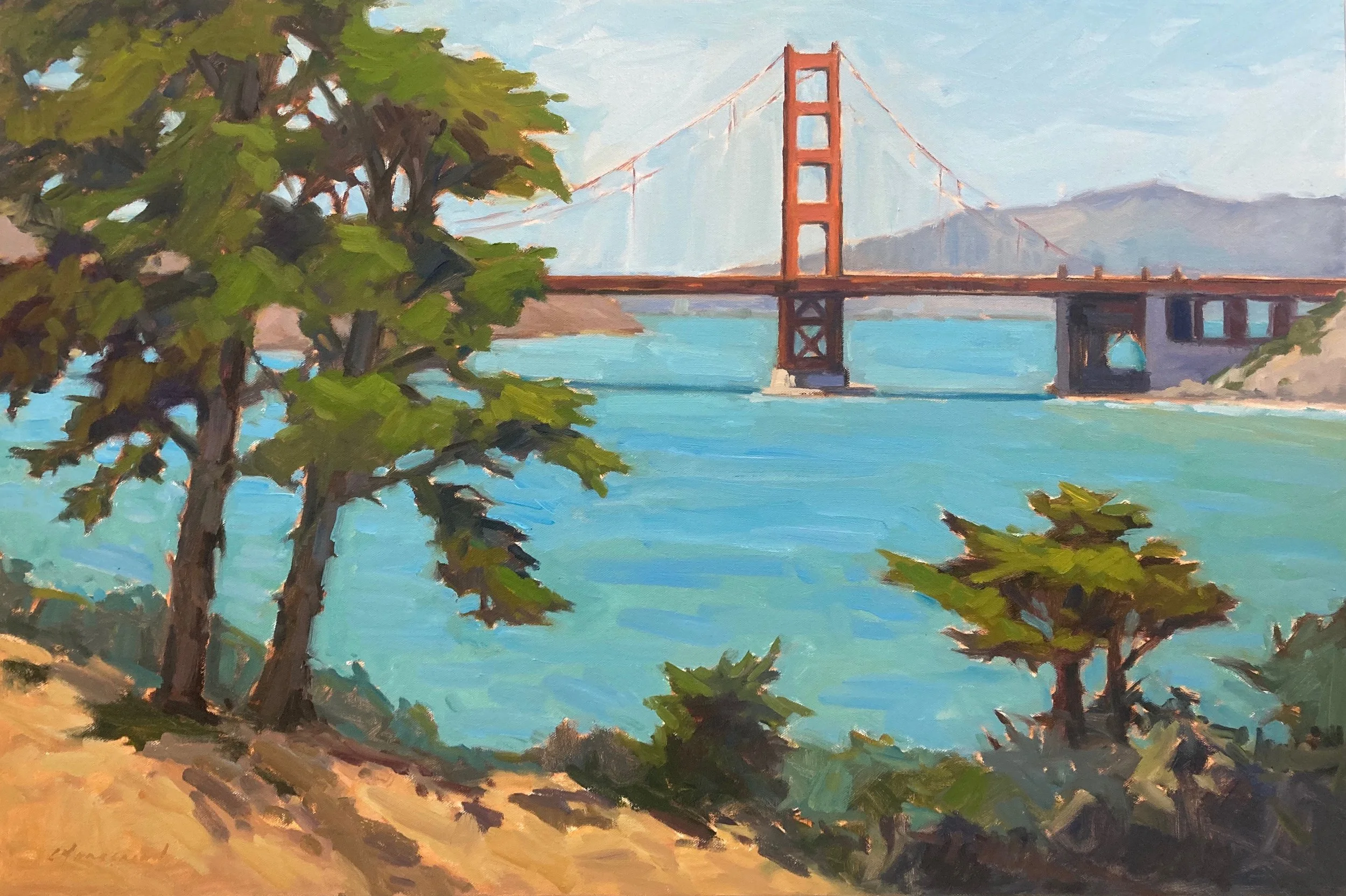 Golden Gate from Lands End by Michael Chamberlain