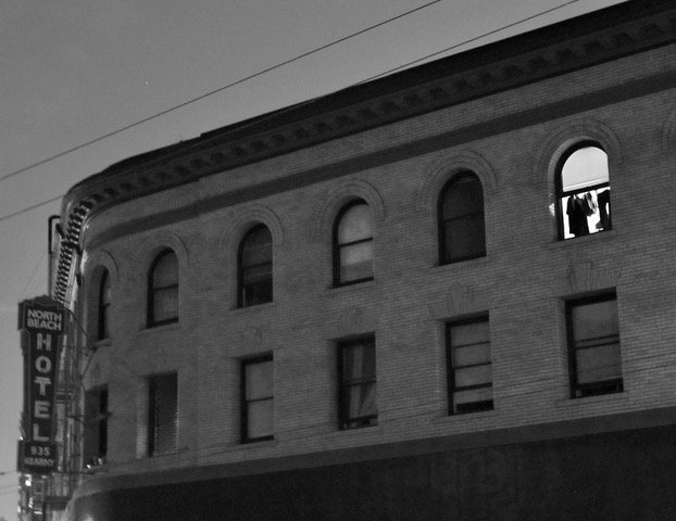 North Beach Hotel at Night by Jeffrey Abrahams