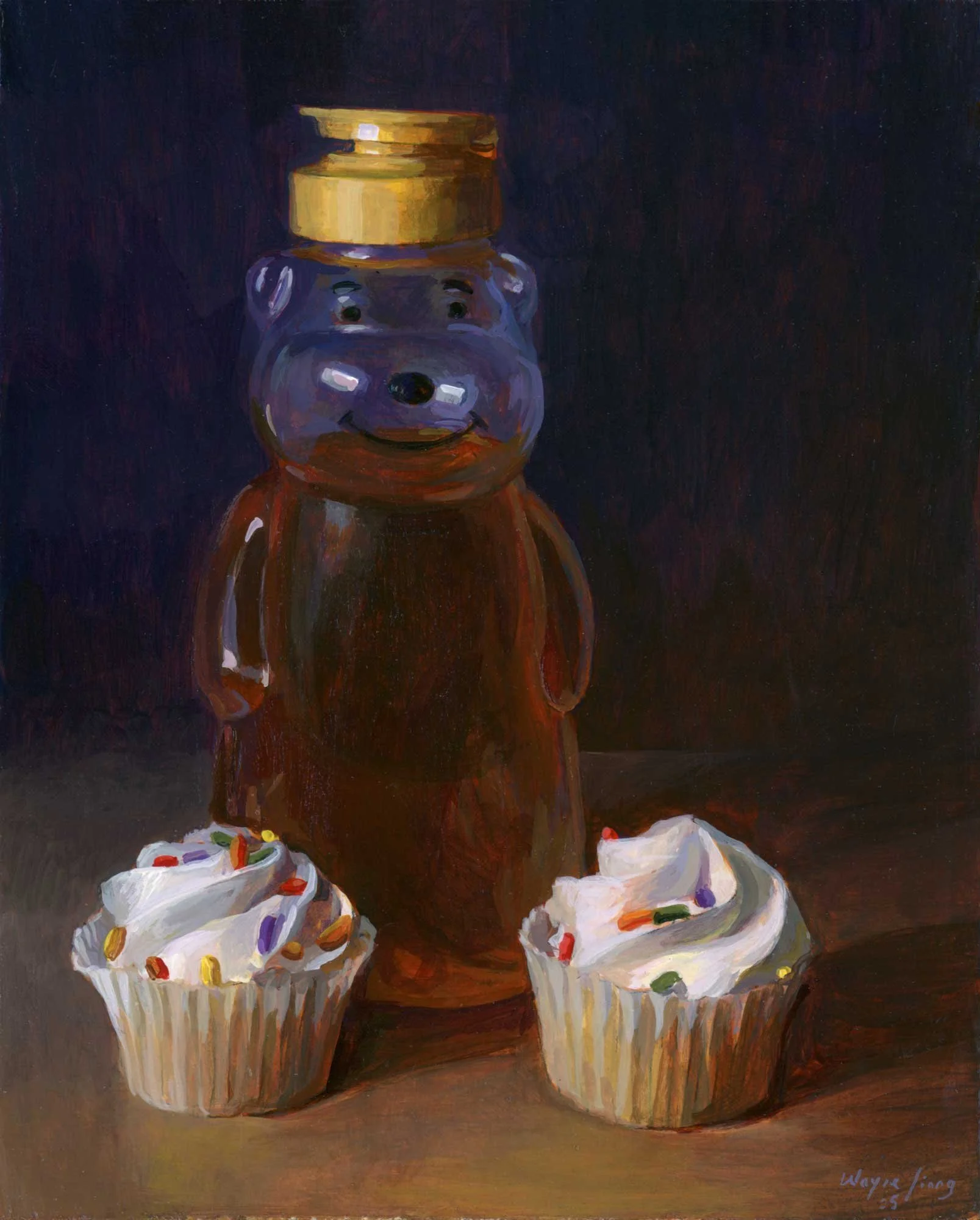 Honey Bear and Cupcakes by Wayne Jiang