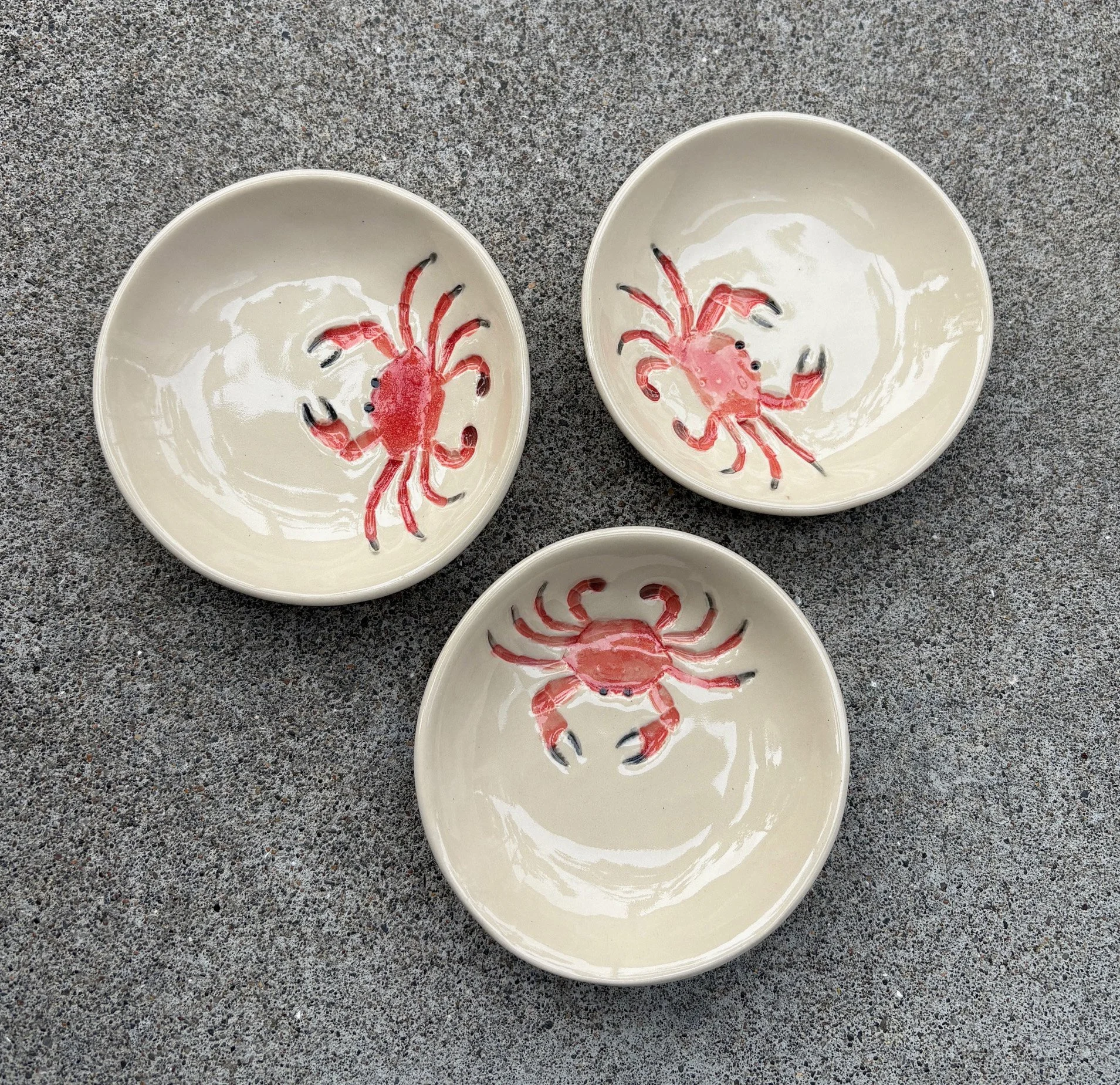 Small Crab Dishes by Lorna Newlin