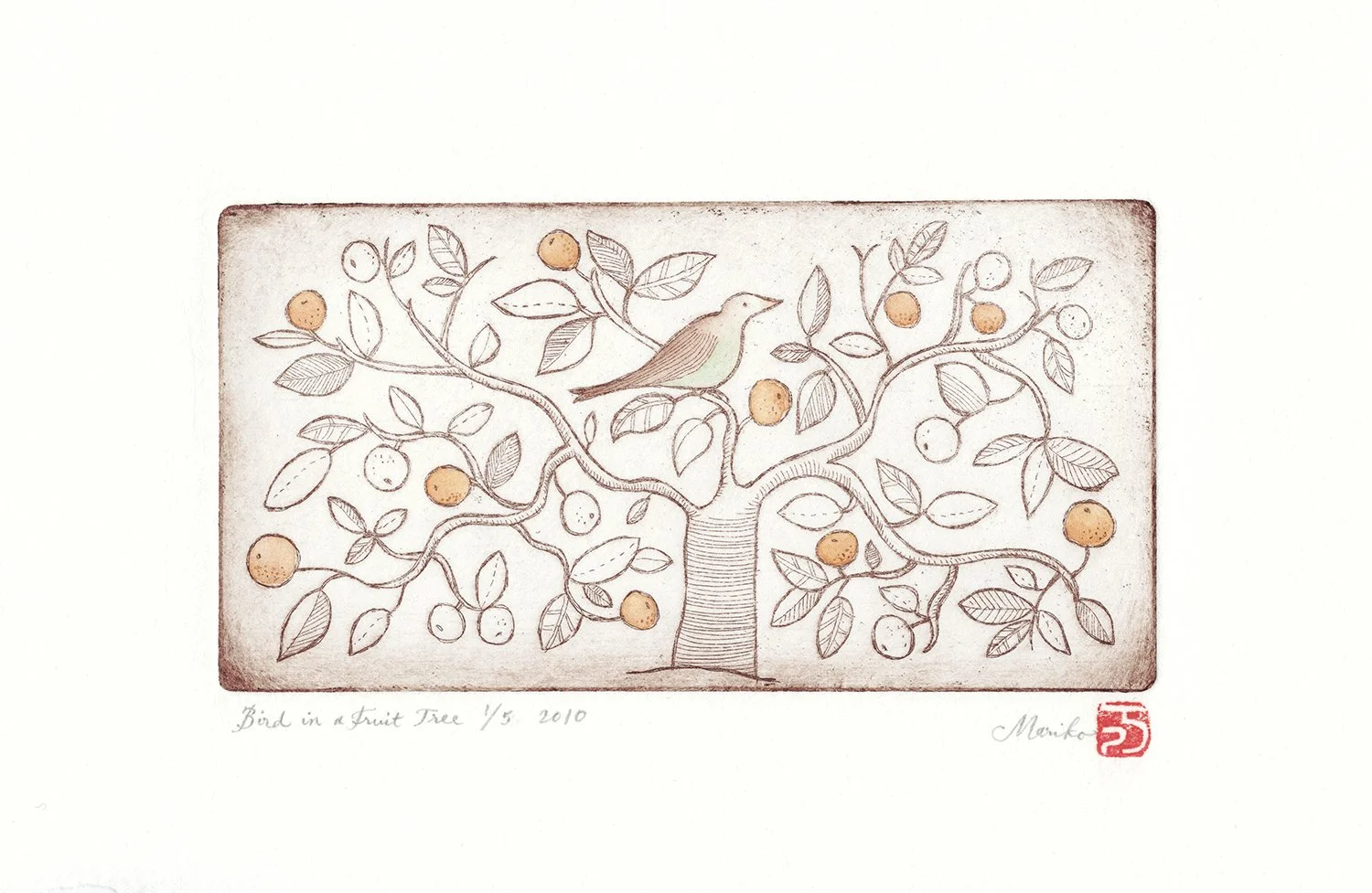 Bird in a Fruit Tree by Mariko Jesse