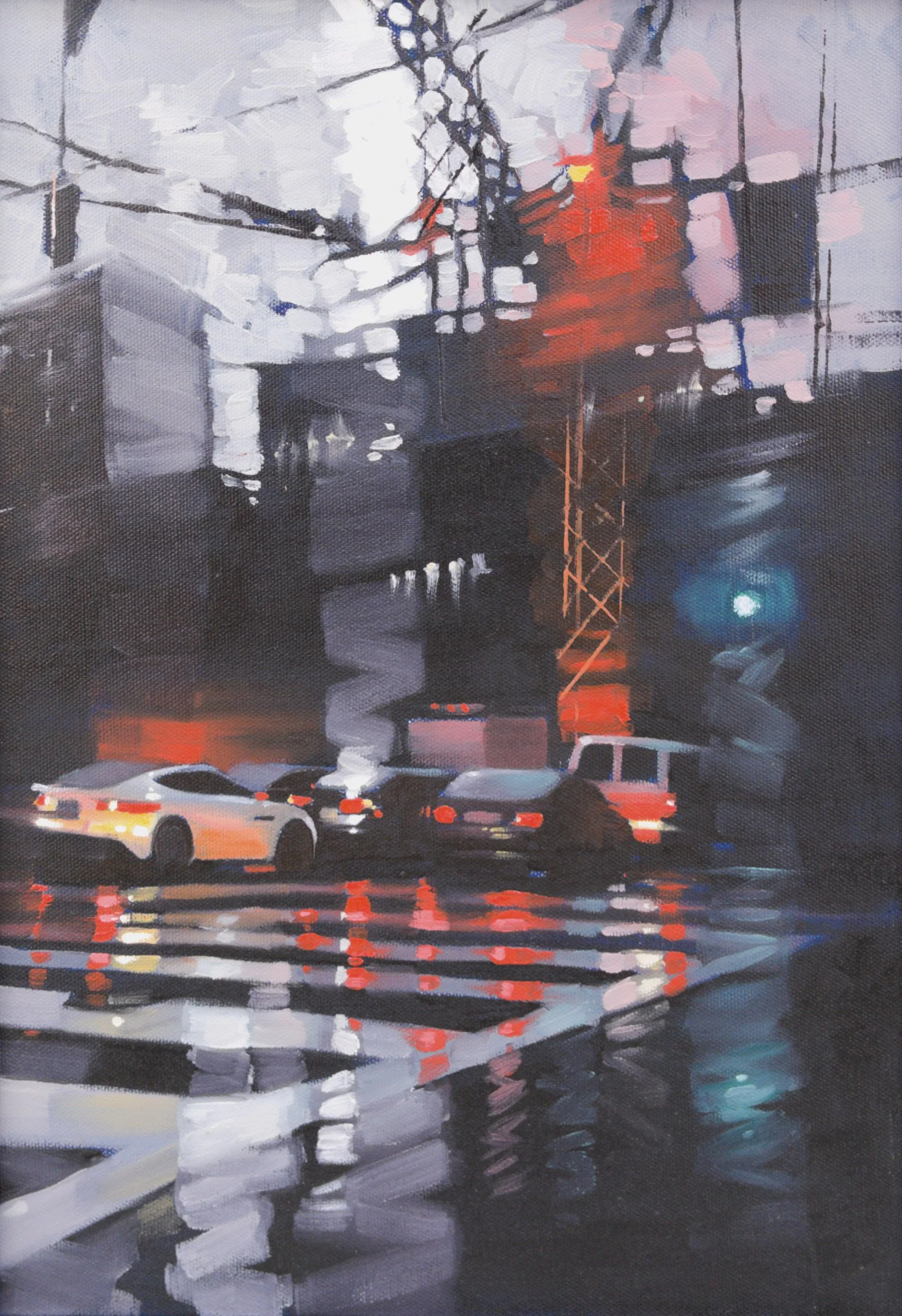 Crosswalk & Cranes 3 by Dilshad Aldoskani