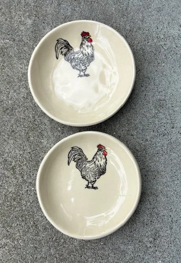 Small Rooster Bowls by Lorna Newlin
