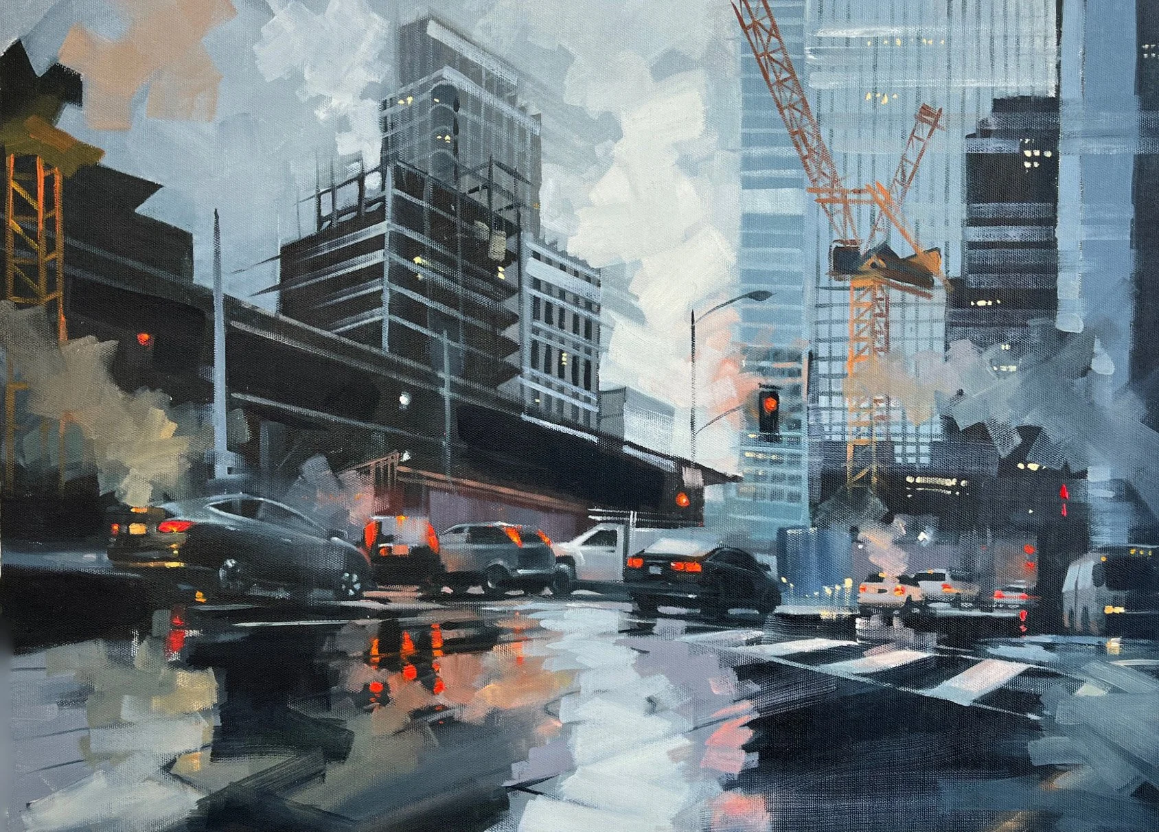 Cars and Cranes 1 by Dilshad Aldoskani