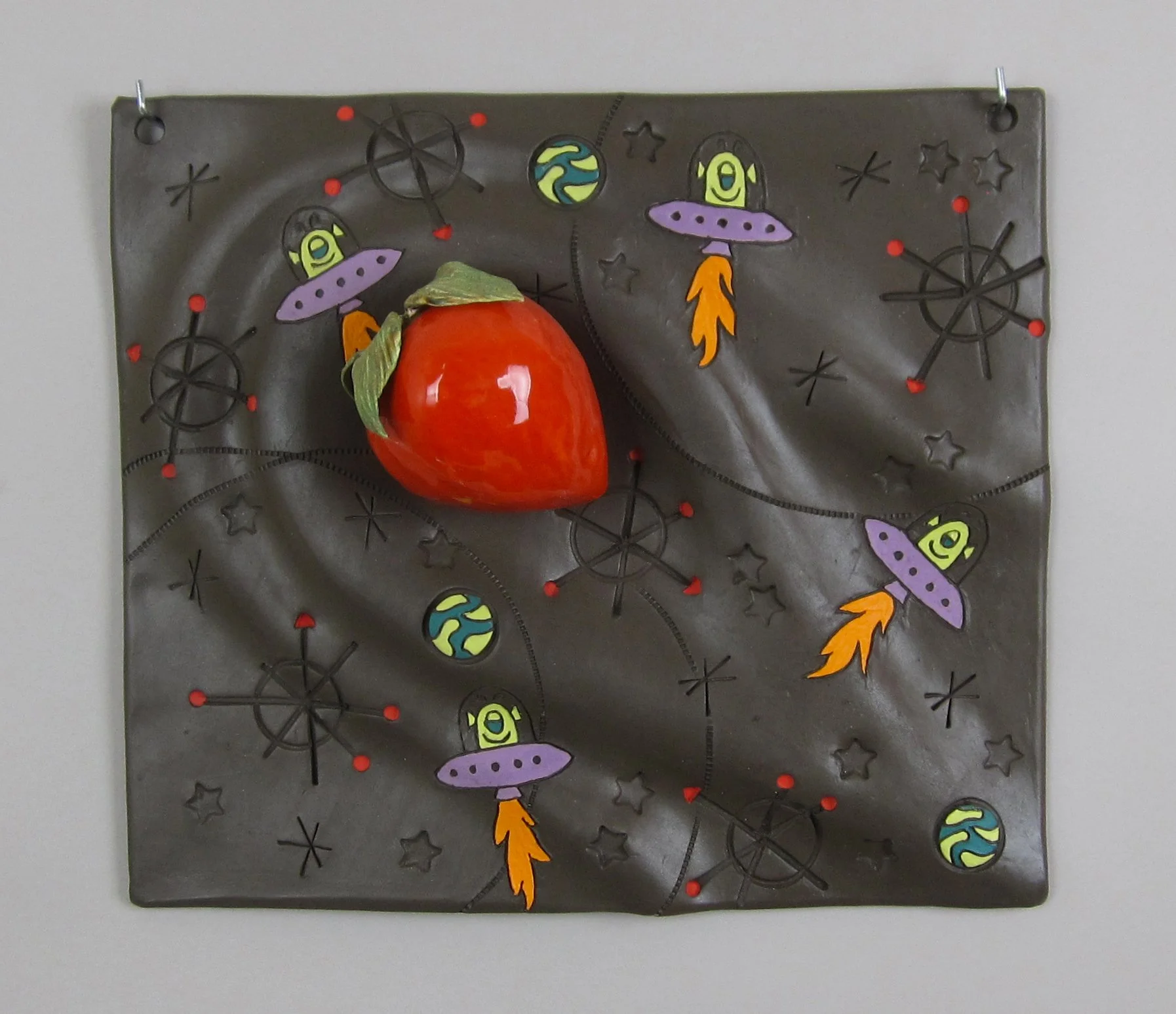 Persimmon Bending the Fabric of Space (60's pajama version) by Melissa Woodburn