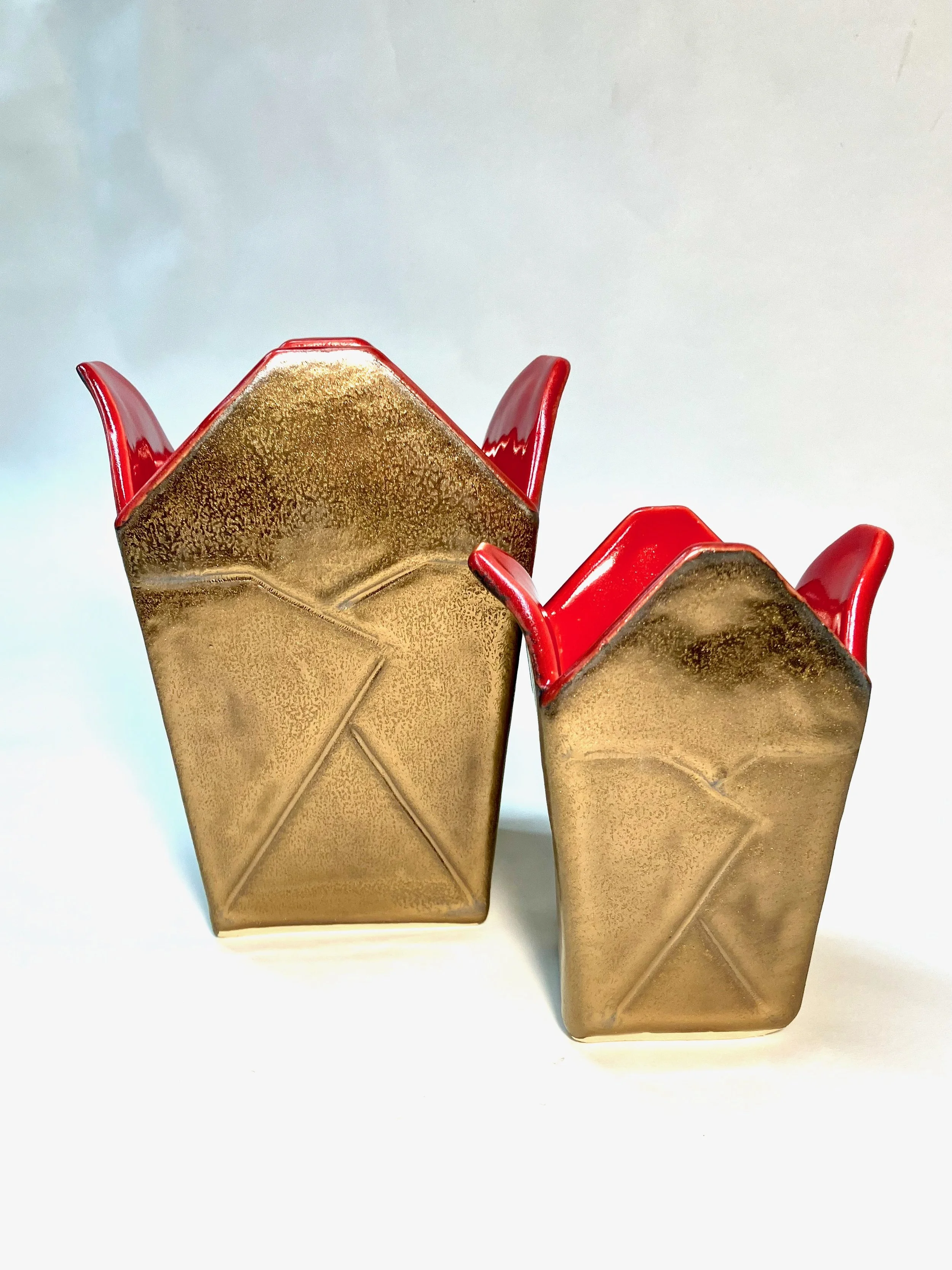 Red & Gold To Go Boxes by Terrie Raphael