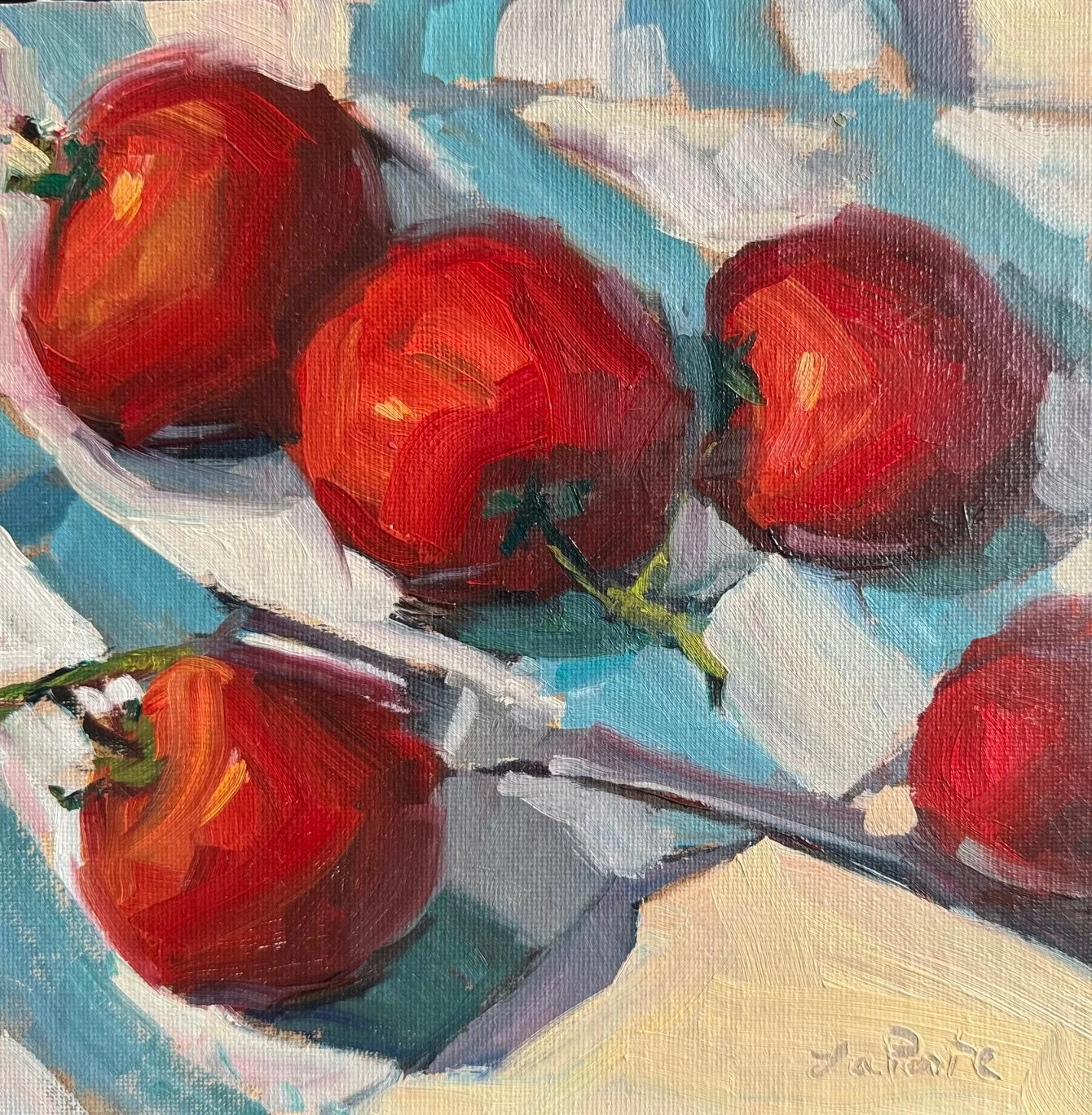 Tomatoes and Fork by Polly LaPorte