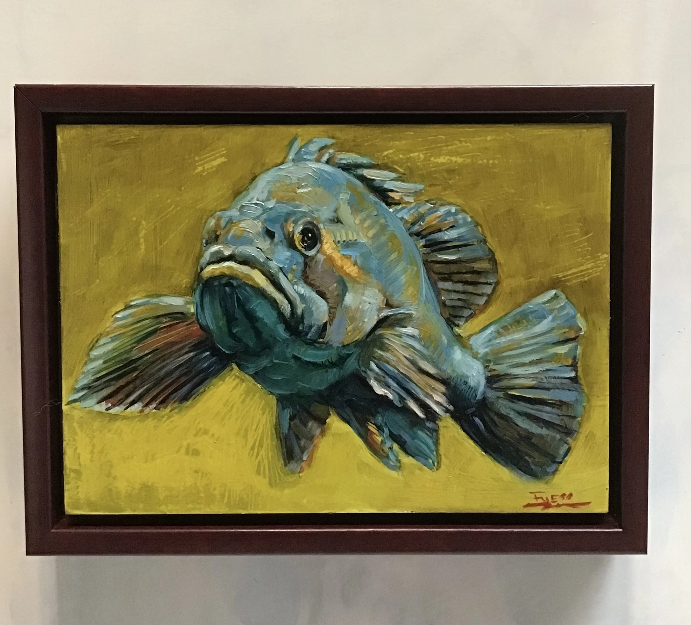 SFuess-One Fish, Blue Fish framed-S. Fuess.jpeg