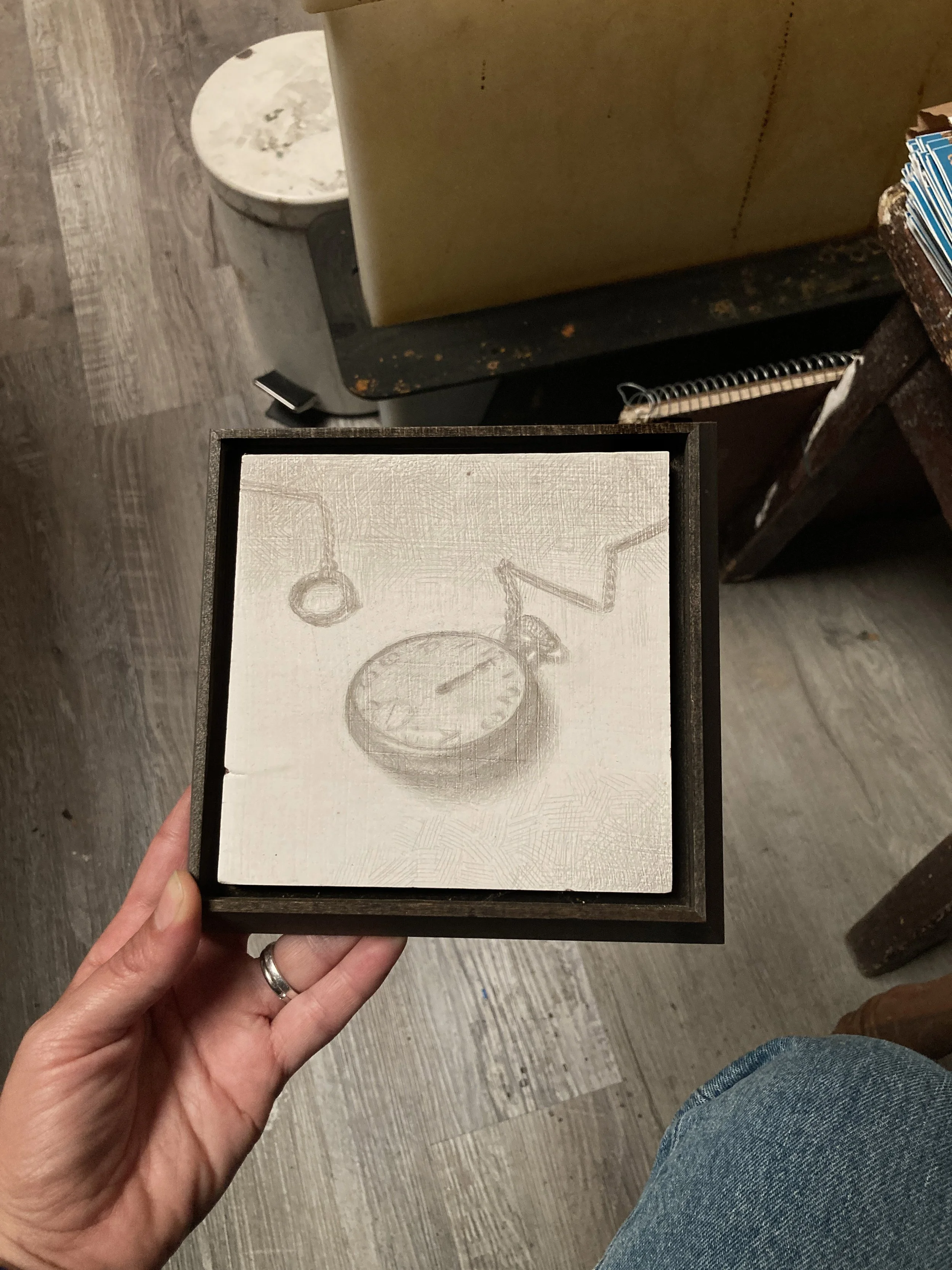 AClotas - Avia’s watch, silverpoint on wood, 7x6.5, $270.jpg
