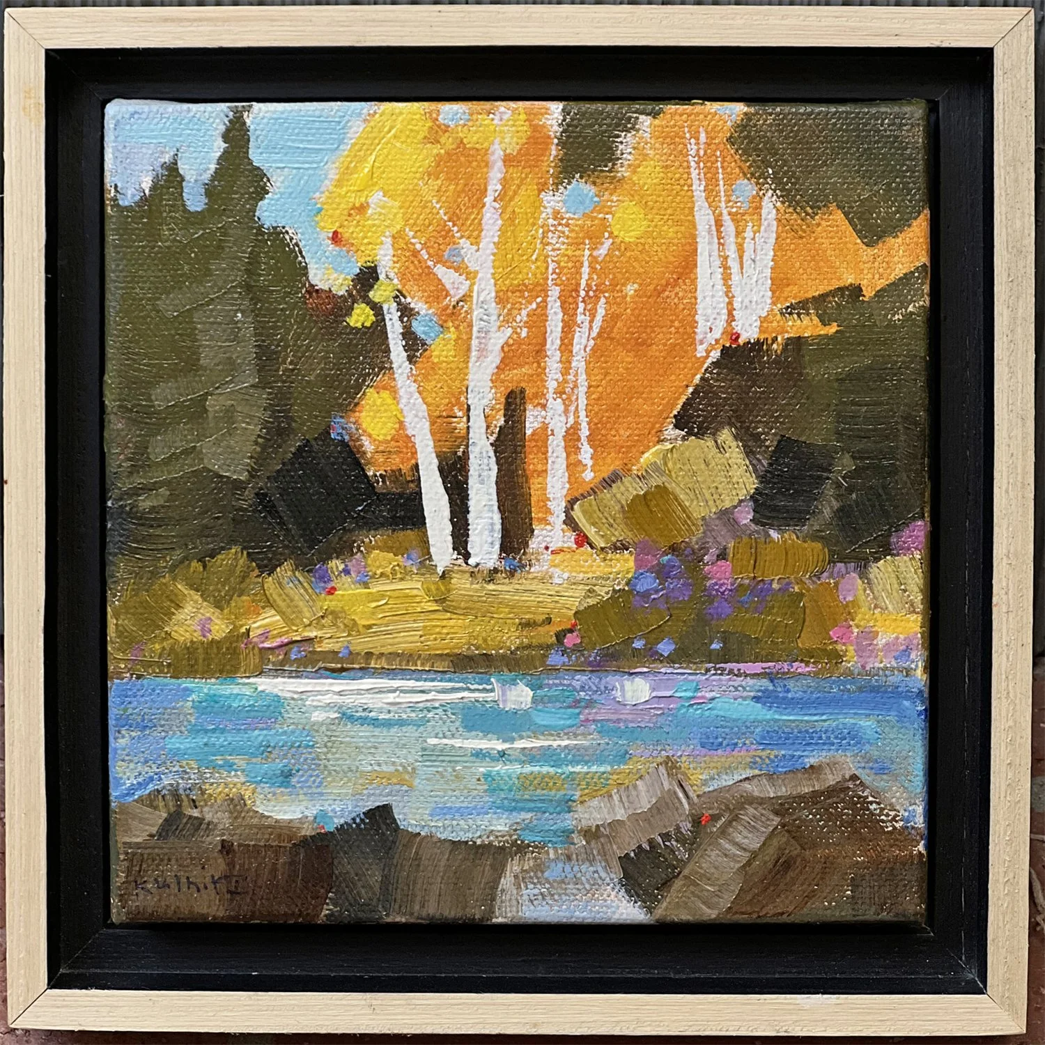 KWhite_Streamside Aspen FRAMED,6x6.jpg