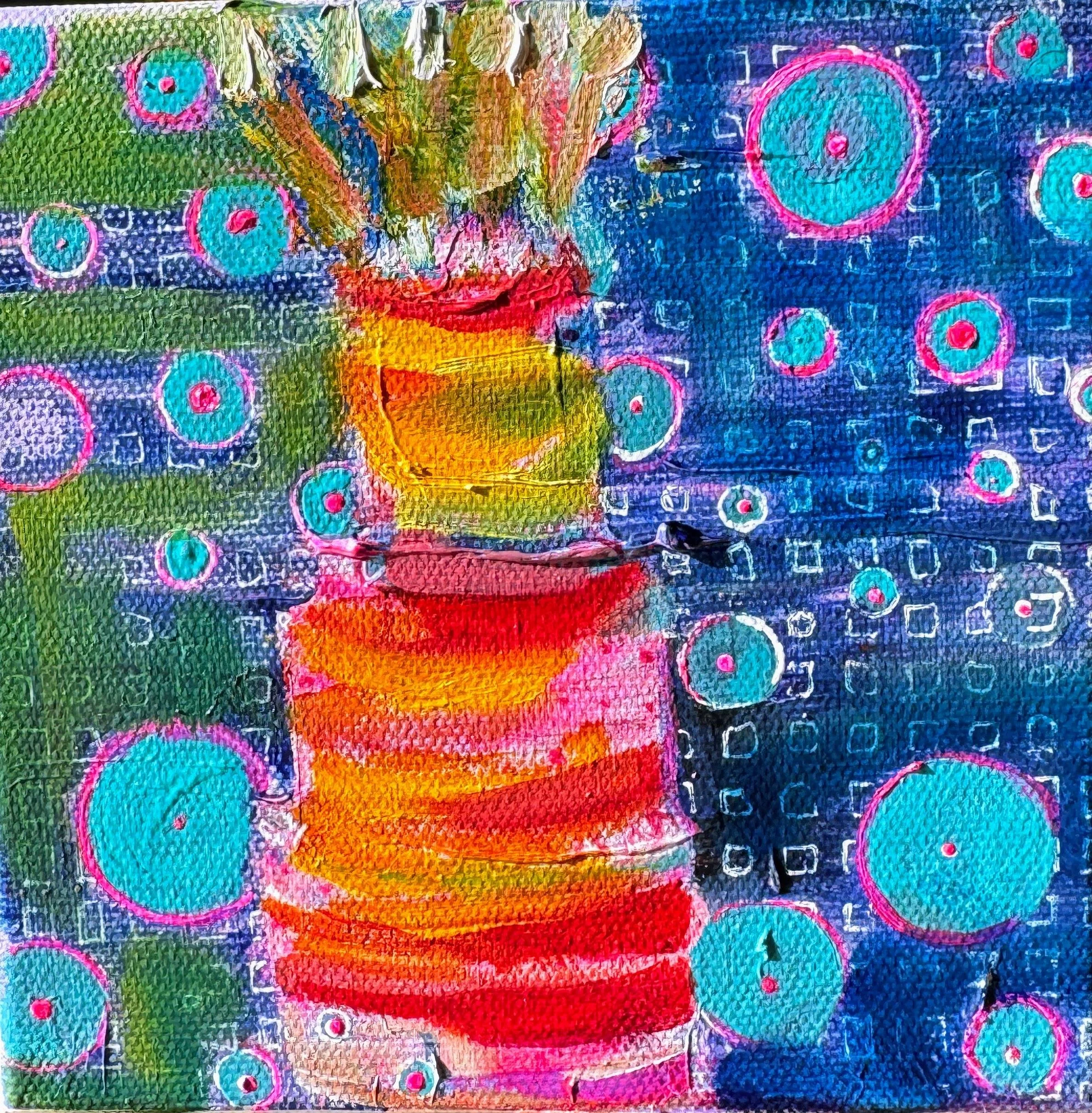 SWarhaftig-Bubbleicious, acrylic-oil-pen, 5x5, $180.JPG