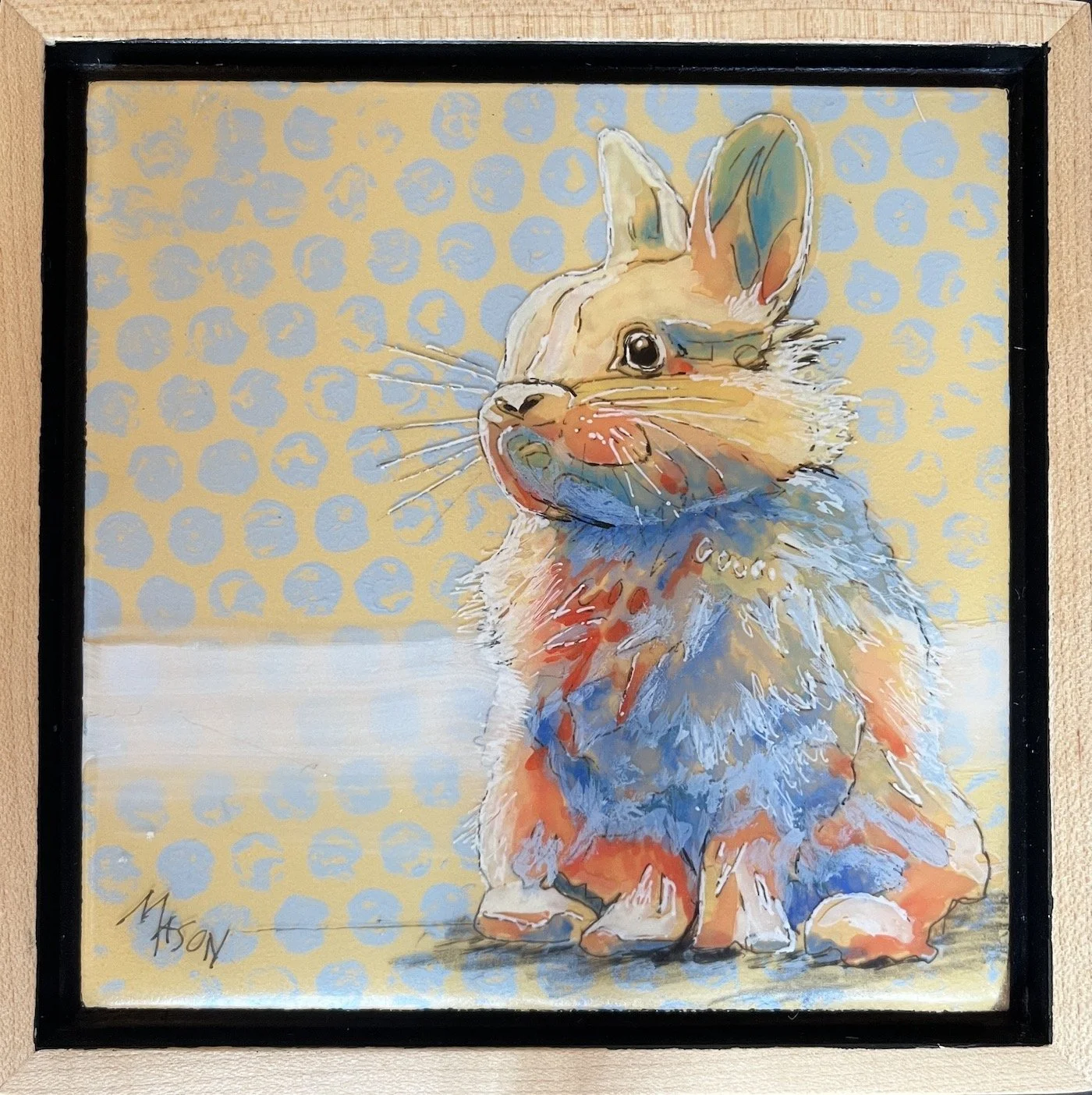 KMason - Bathing Bunny – Polka-dot (framed).jpg