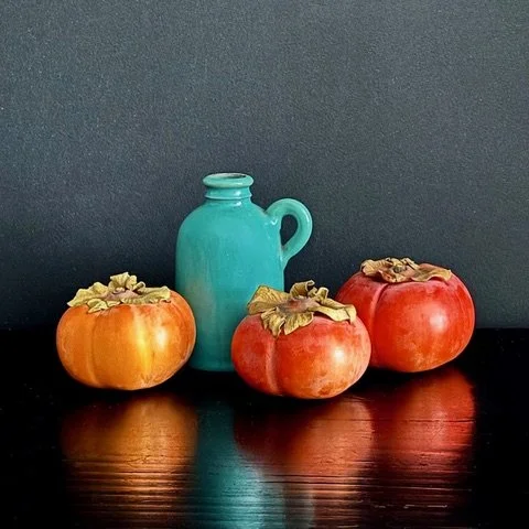 JAbrahams - Persimmons and Blue Jug.6X6.1200pix.jpeg